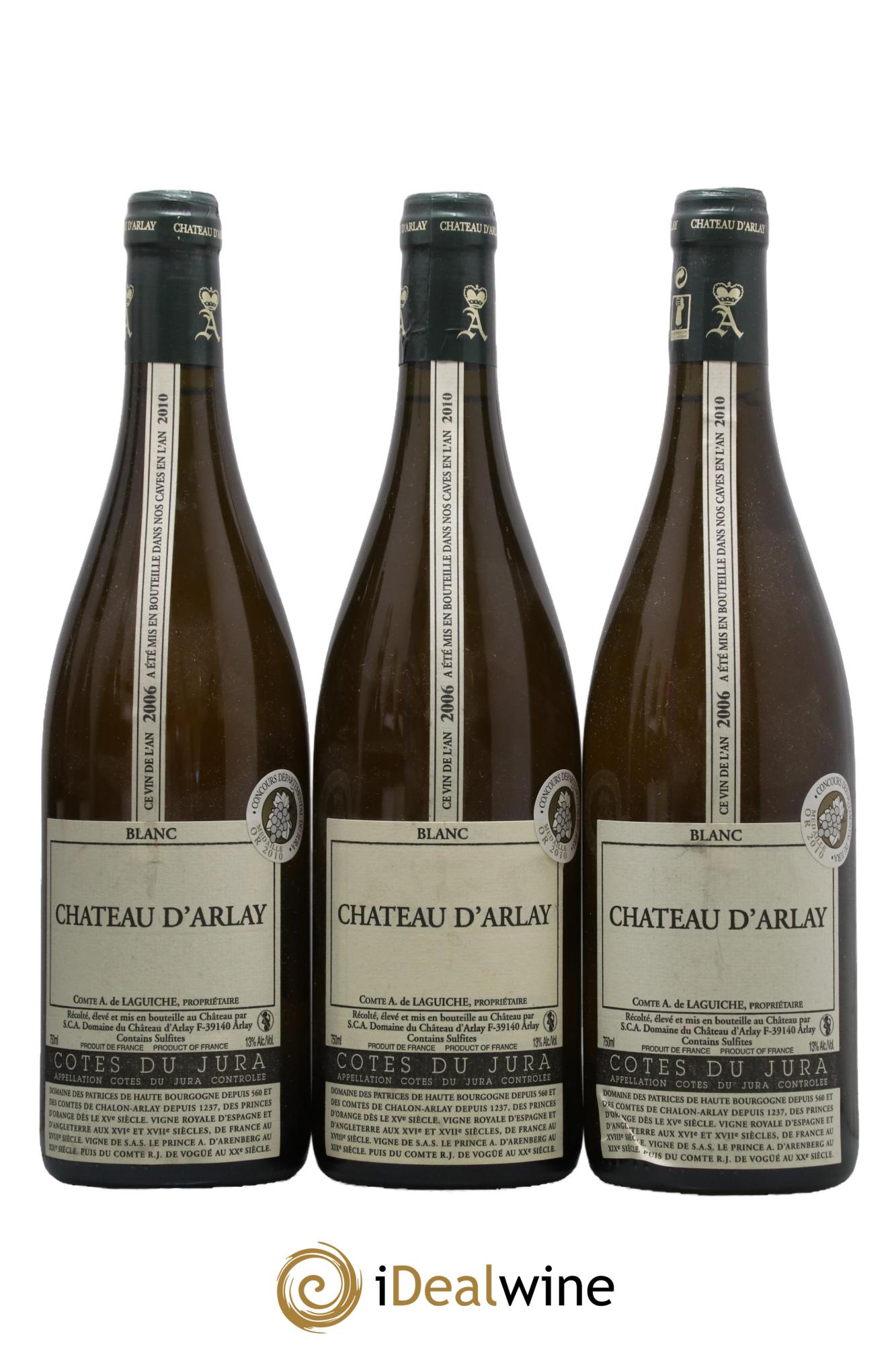 Côtes du Jura Blanc Tradition Château d'Arlay 2006 - Lot of 3 bottles - 0