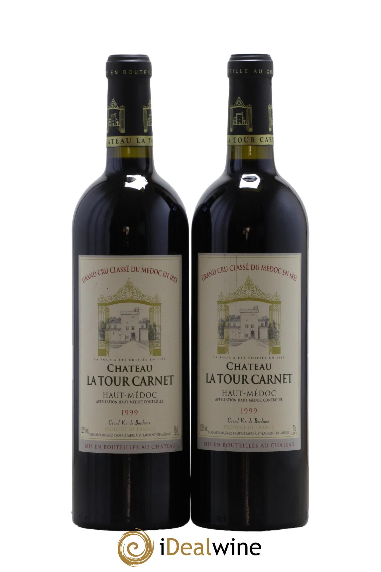 Château la Tour Carnet 4ème Grand Cru Classé 1999 - Lotto di 2 bottiglie - 0