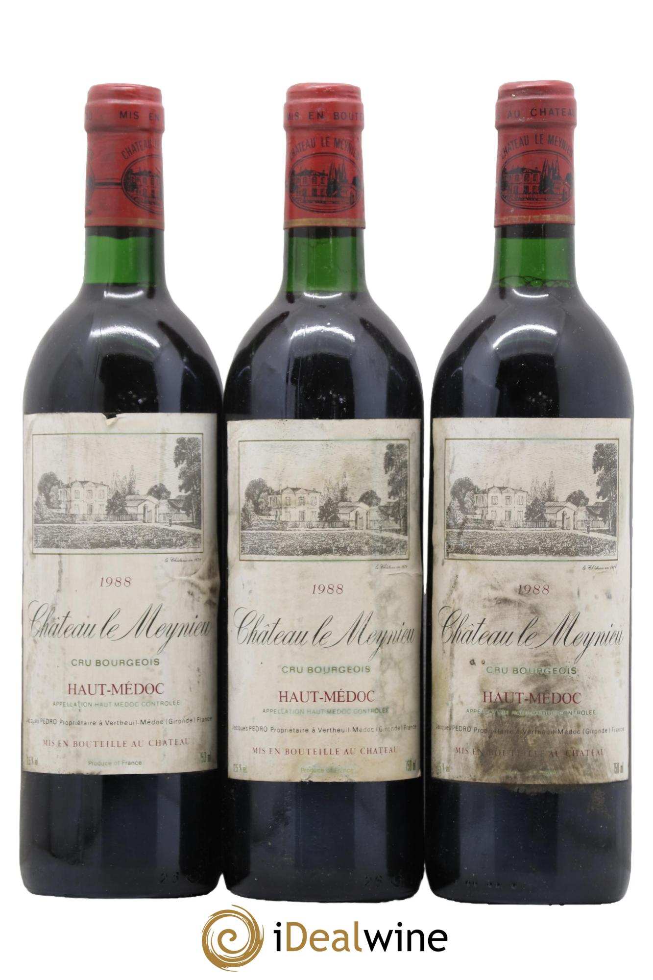 Haut Médoc Chateau le Meynieu 1988 - Posten von 3 Flaschen - 0