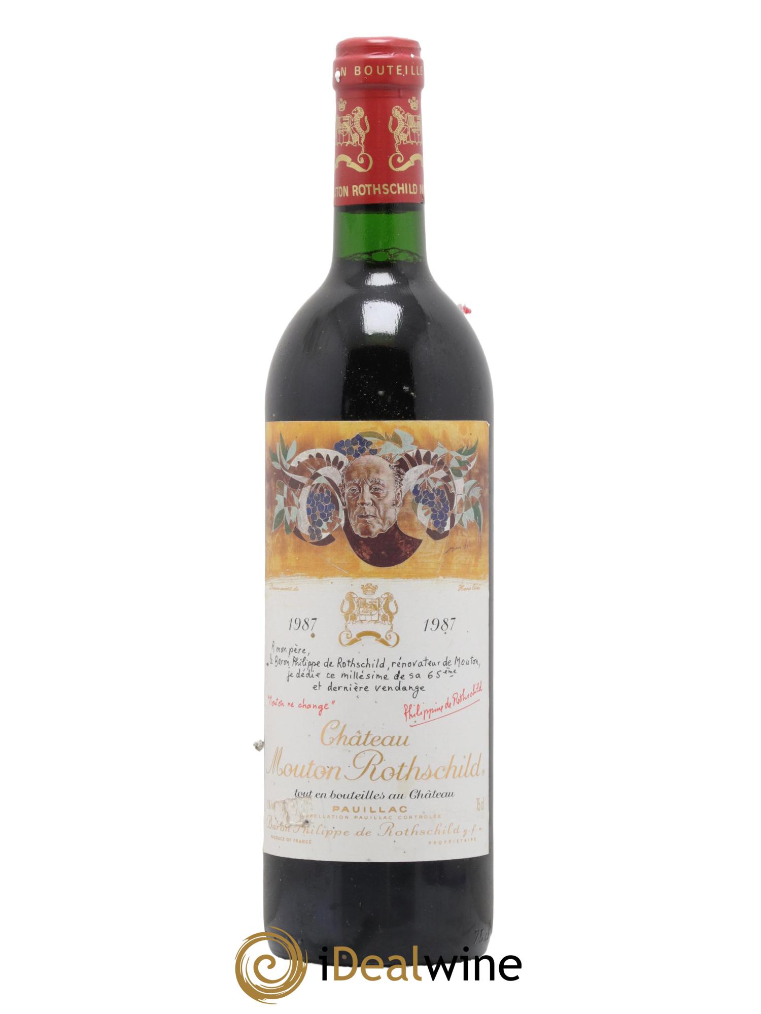 Château Mouton Rothschild 1er Grand Cru Classé  1987 - Posten von 1 Flasche - 0