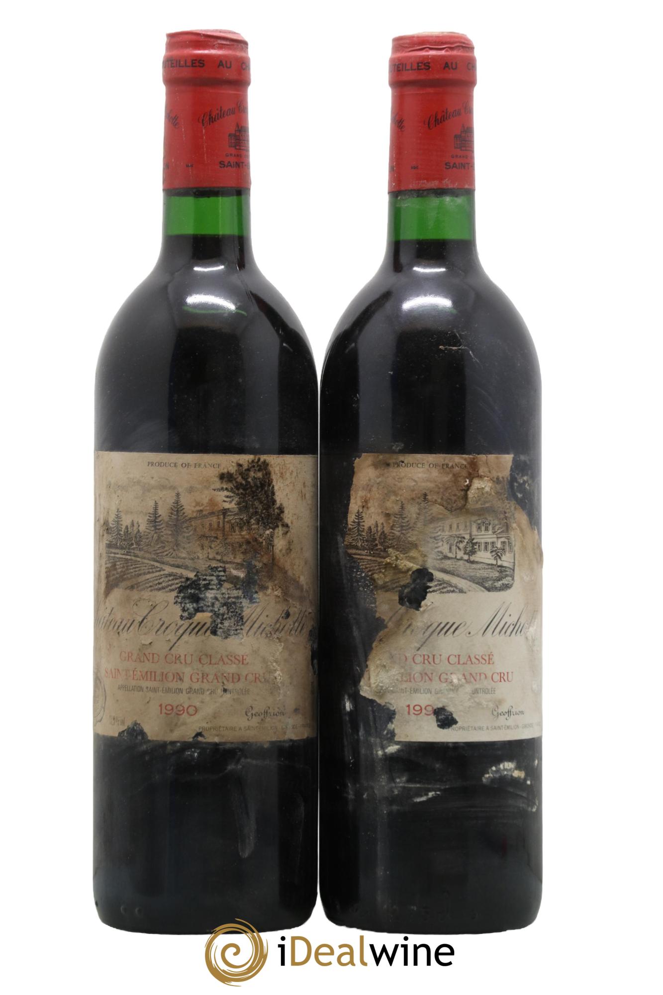 Château Croque Michotte 1990 - Lot of 2 bottles - 0