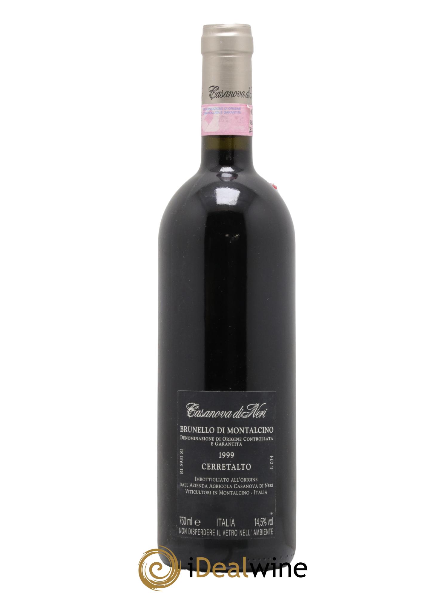 Brunello di Montalcino DOCG Cerretalto Casanova di Neri - Giacomo Neri 1999 - Lot de 1 bouteille - 1