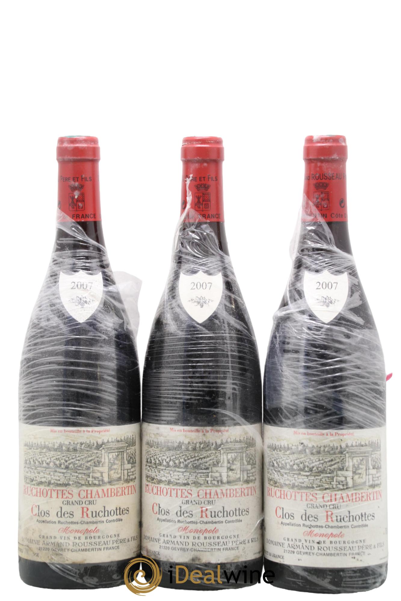 Ruchottes-Chambertin Grand Cru Clos des Ruchottes Armand Rousseau (Domaine) 2007 - Posten von 3 Flaschen - 0