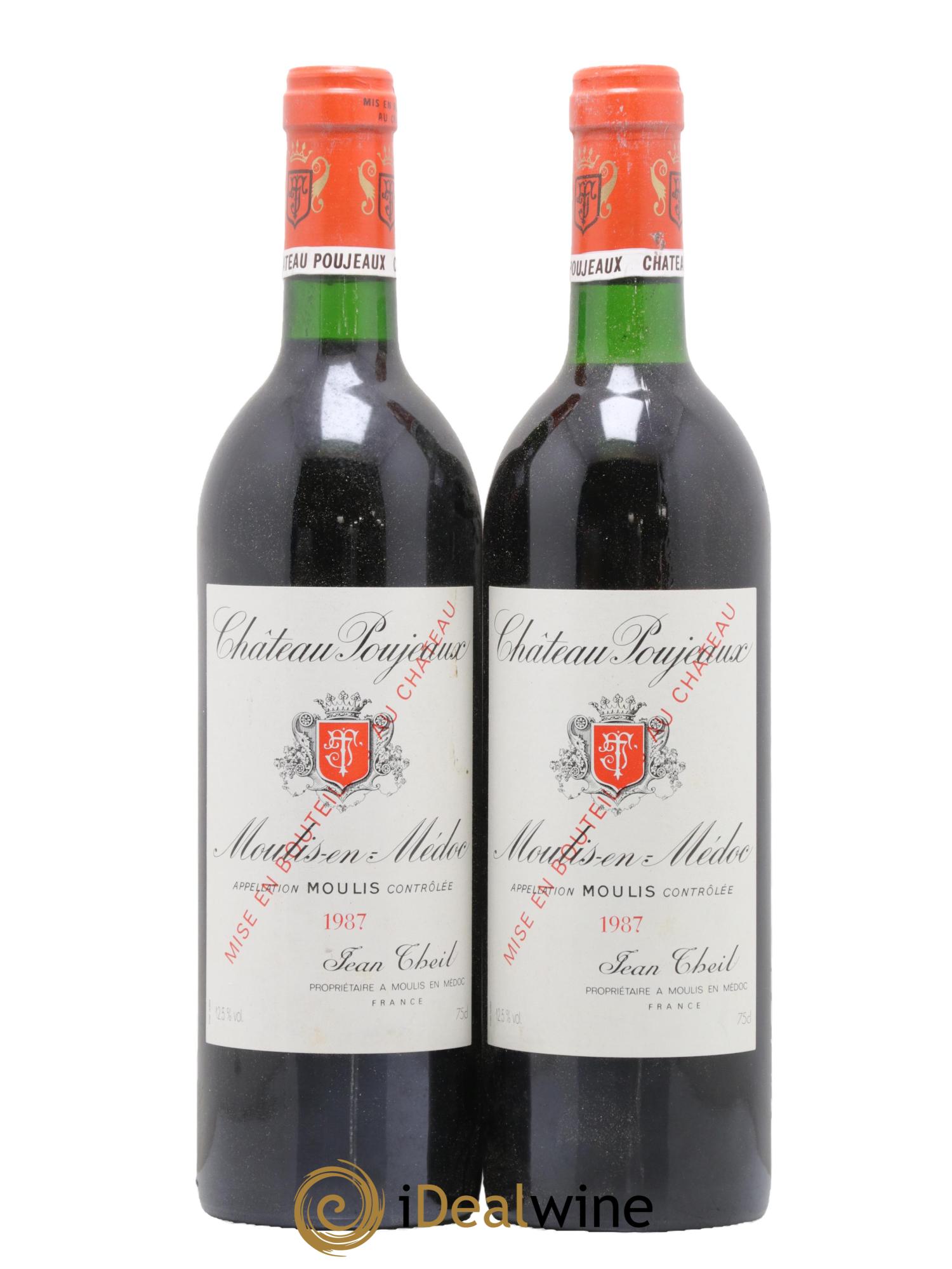 Château Poujeaux 1987 - Lot of 2 bottles - 0