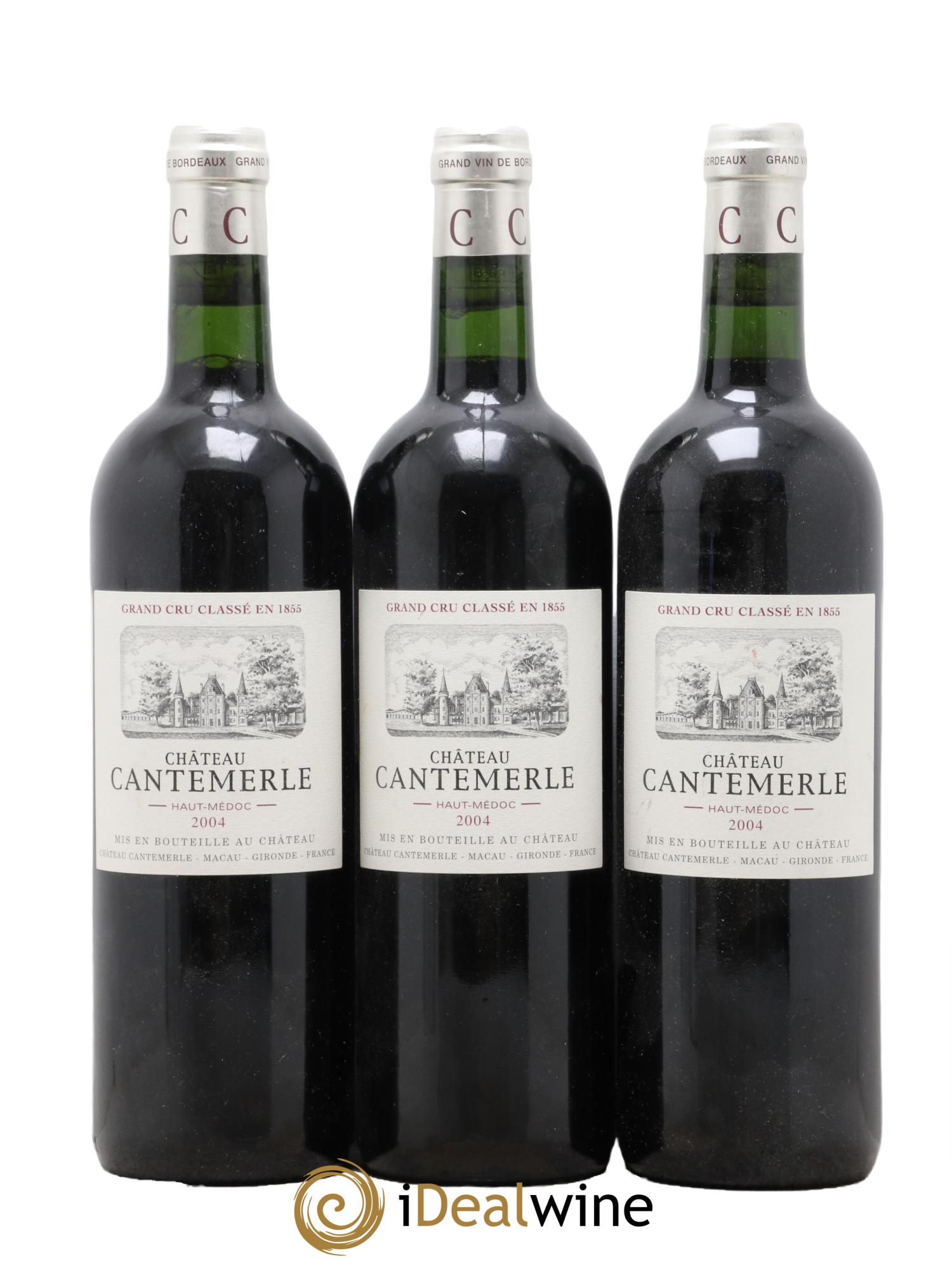 Château Cantemerle 5ème Grand Cru Classé 2004 - Lot de 3 bouteilles - 0