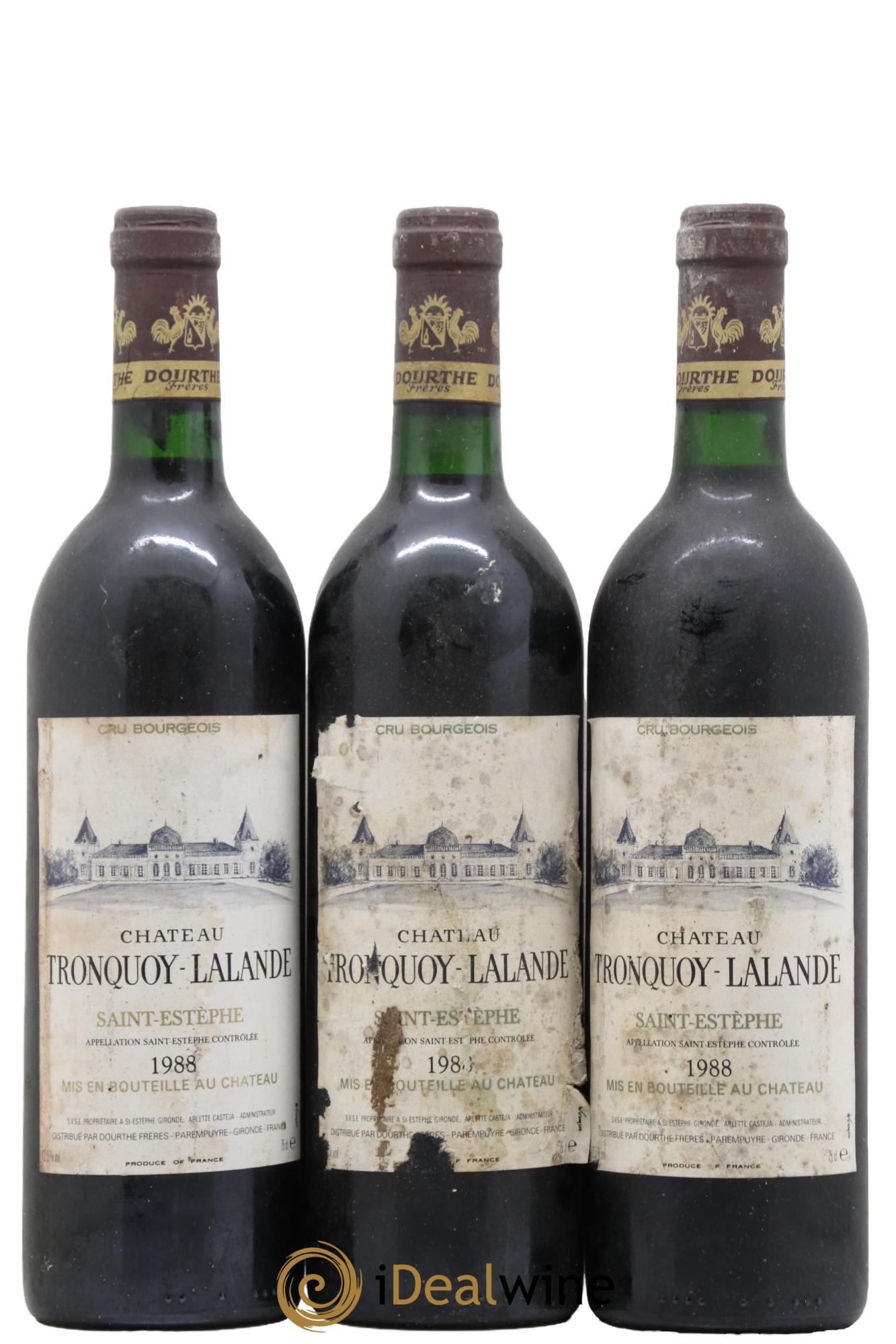 Château Tronquoy Lalande 1988 - Lot of 3 bottles - 0