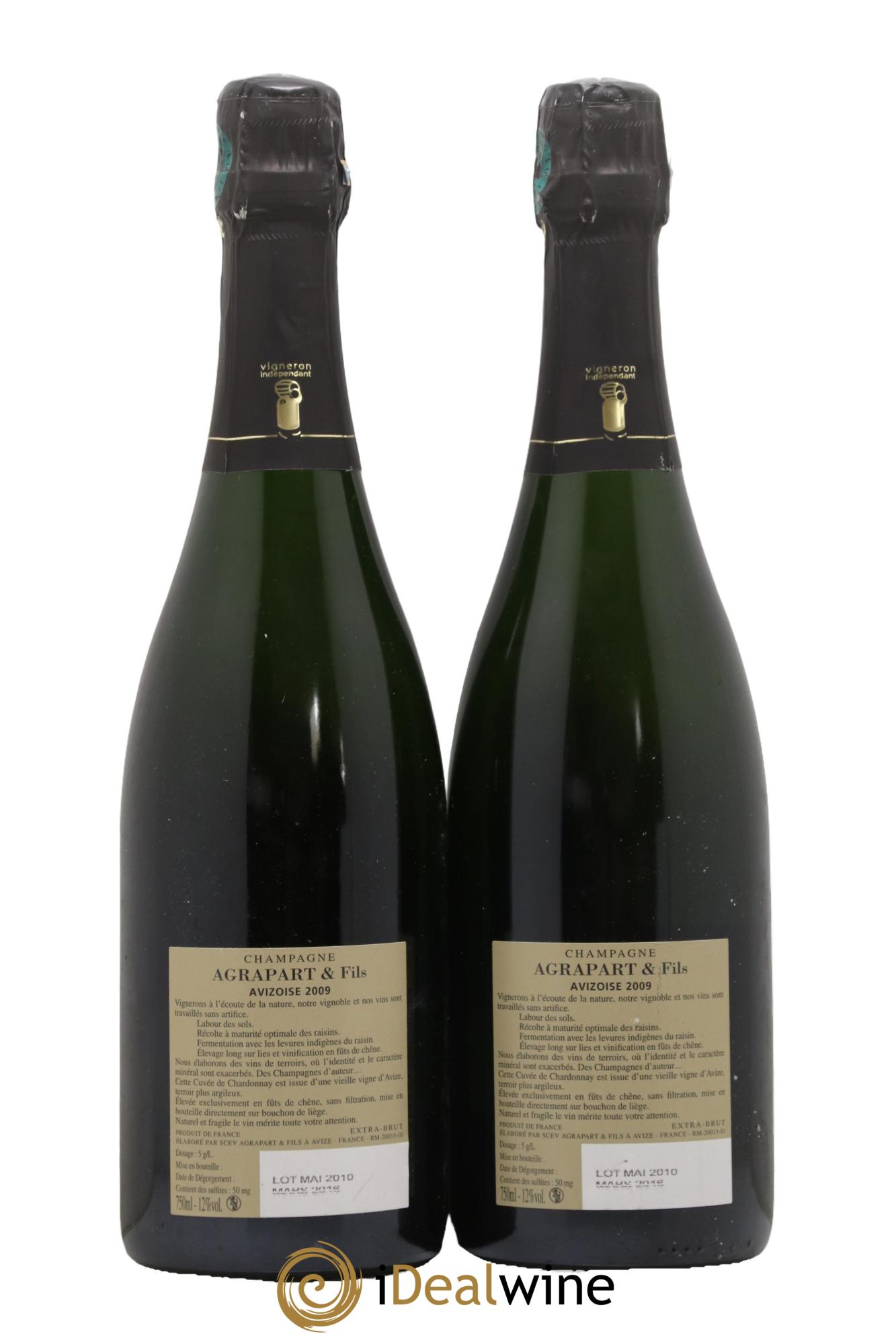 Brut Nature Blanc de Blancs Avizoise Pascal Agrapart 2009 - Lot of 2 bottles - 1