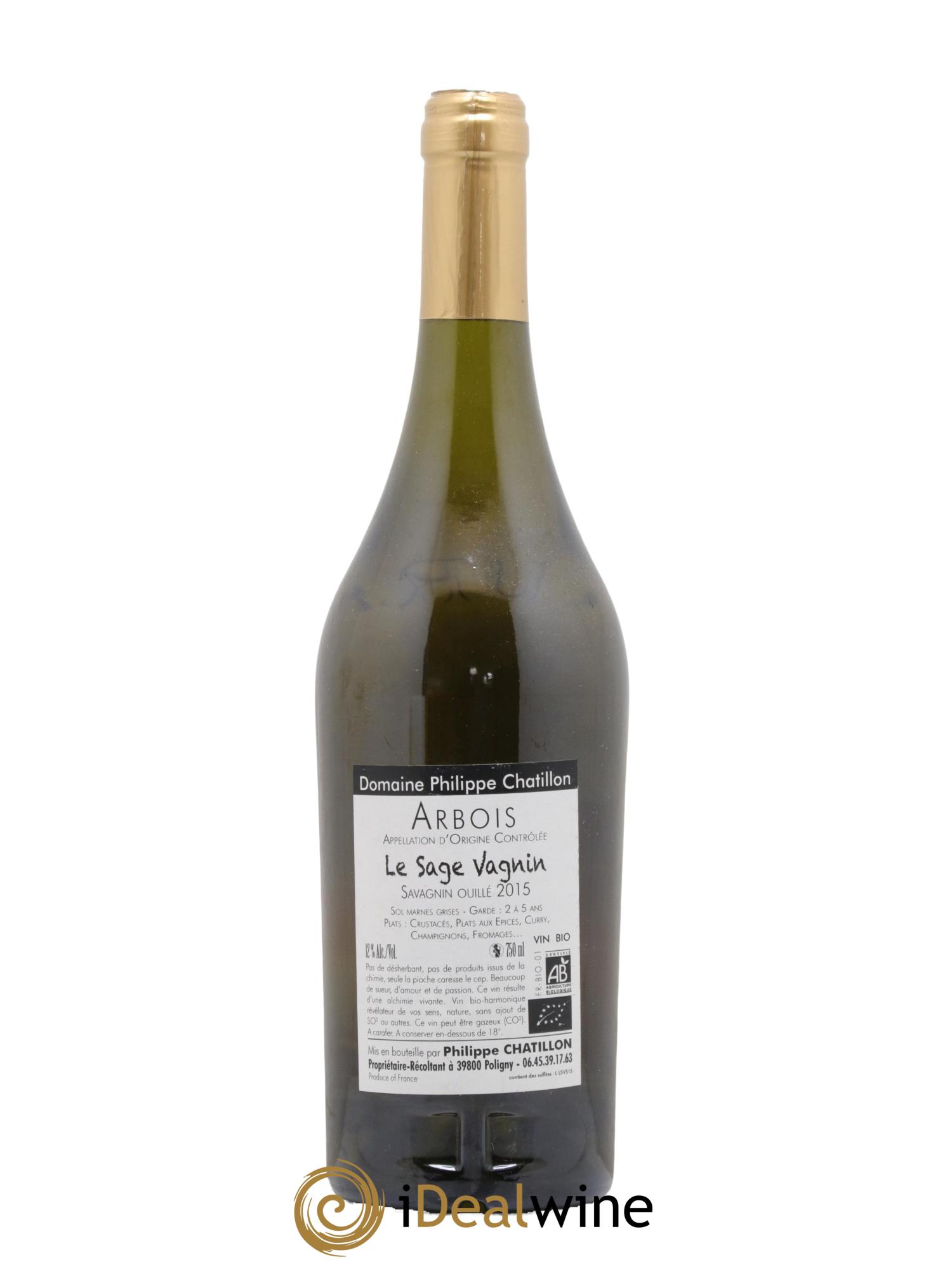 Arbois Le Sage Vagnin Philippe Chatillon 2015 - Posten von 1 Flasche - 1