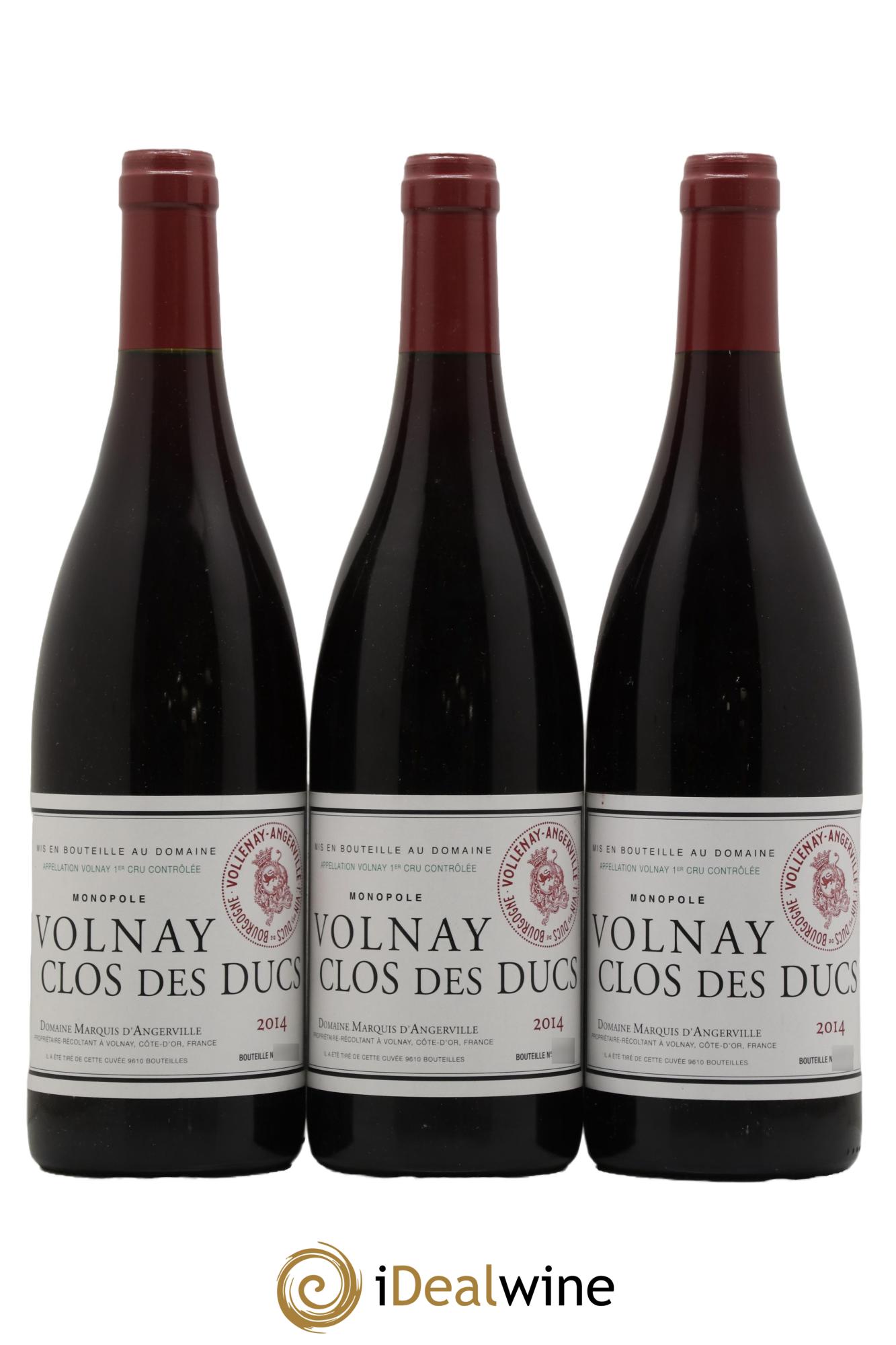 Volnay 1er Cru Clos des Ducs Marquis d'Angerville (Domaine)  2014 - Posten von 3 Flaschen - 0