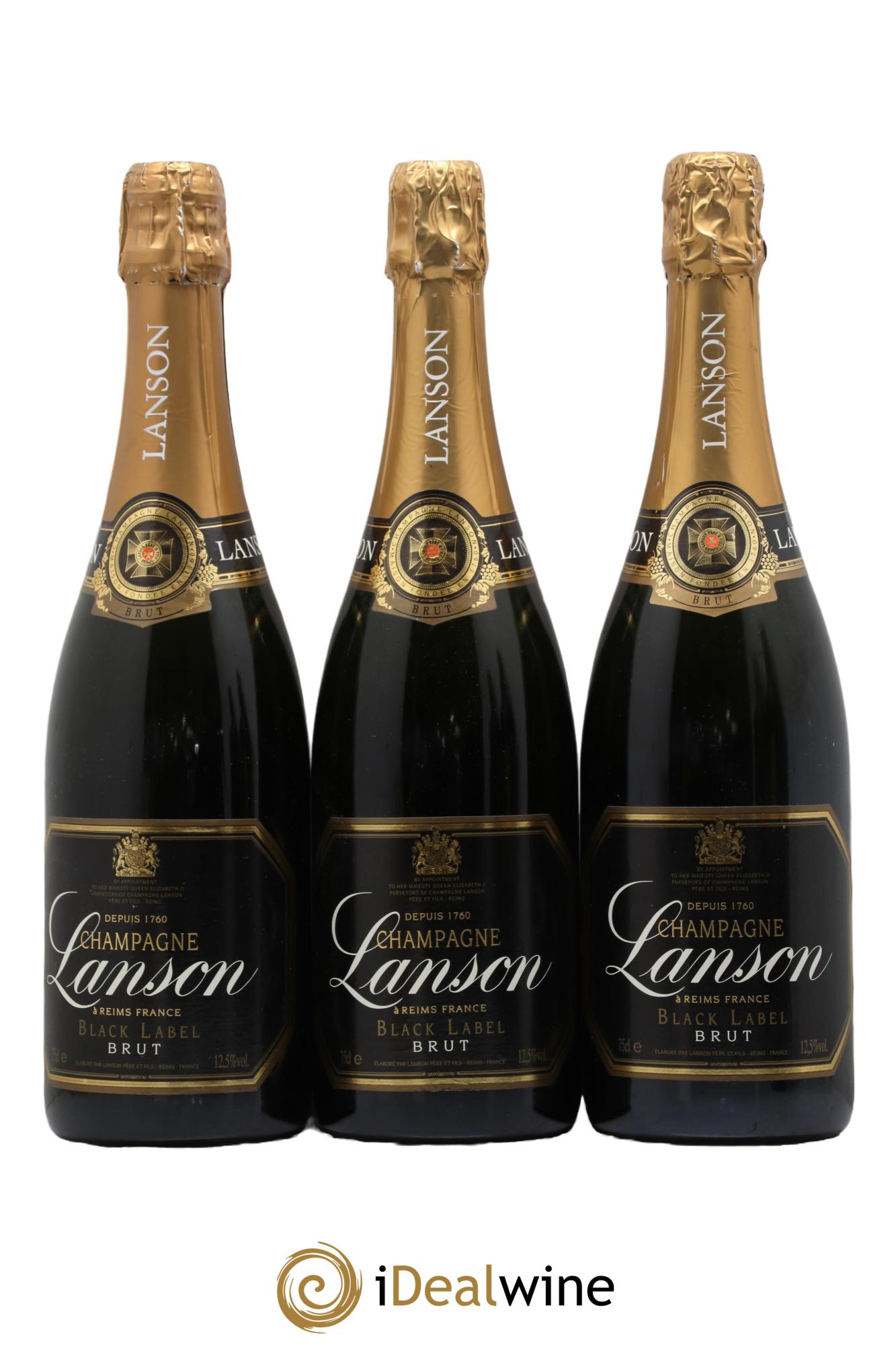 Champagne Black Label Lanson - Lot of 3 bottles - 0