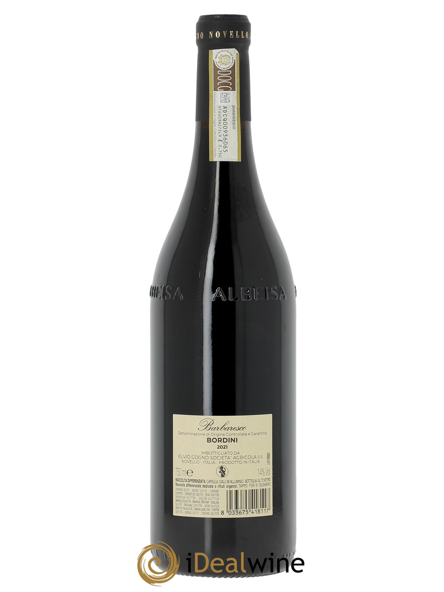 Barbaresco DOCG Elvio Cogno Bordini  2021 - Posten von 1 Flasche - 1