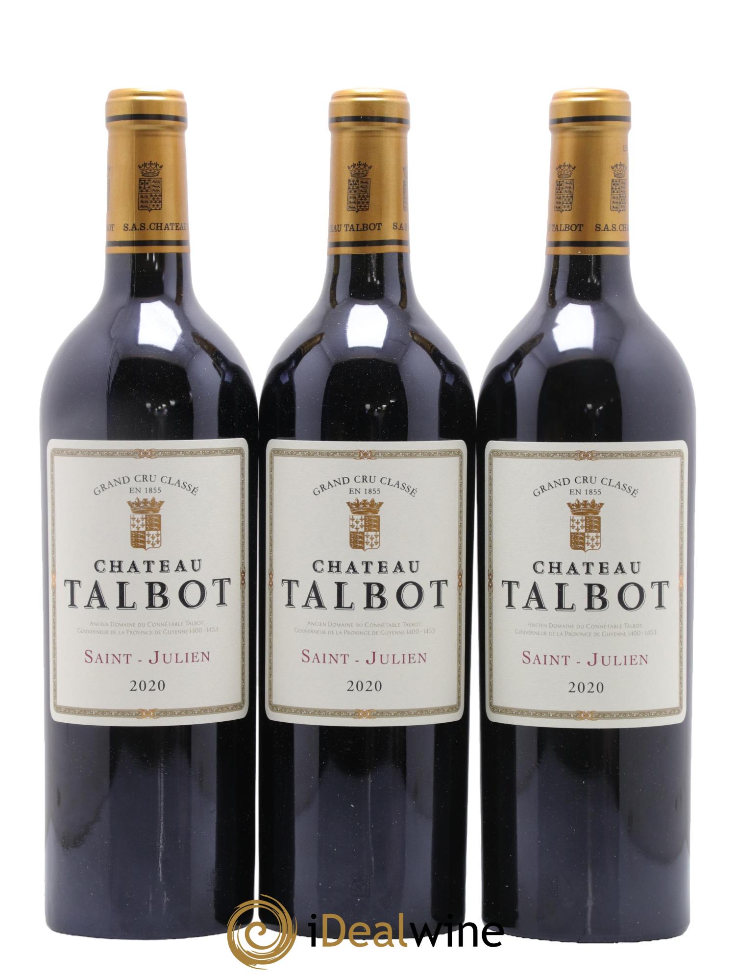 Château Talbot 4ème Grand Cru Classé 2020 - Lot of 12 bottles - 1