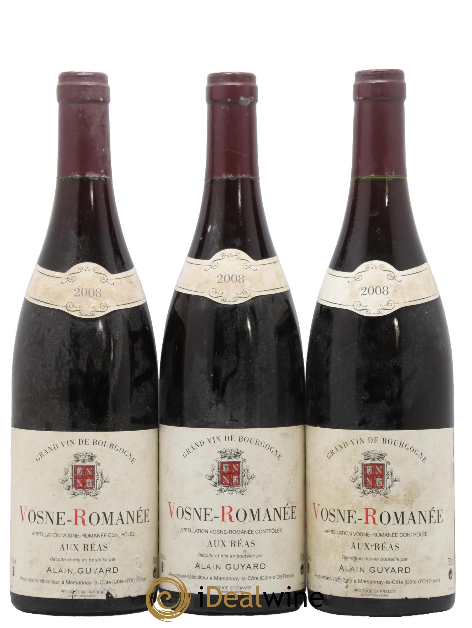 Vosne-Romanée Aux Réas Alain Guyard 2008 - Posten von 3 Flaschen - 0