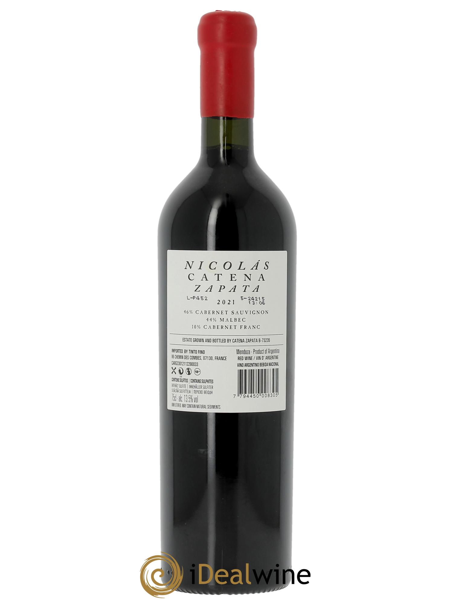 Mendoza Adrianna Vineyard Mundus Bacillus Terrae  Catena Zapata (CBO a partir de 3 bts) 2021 - Lot de 1 bouteille - 1