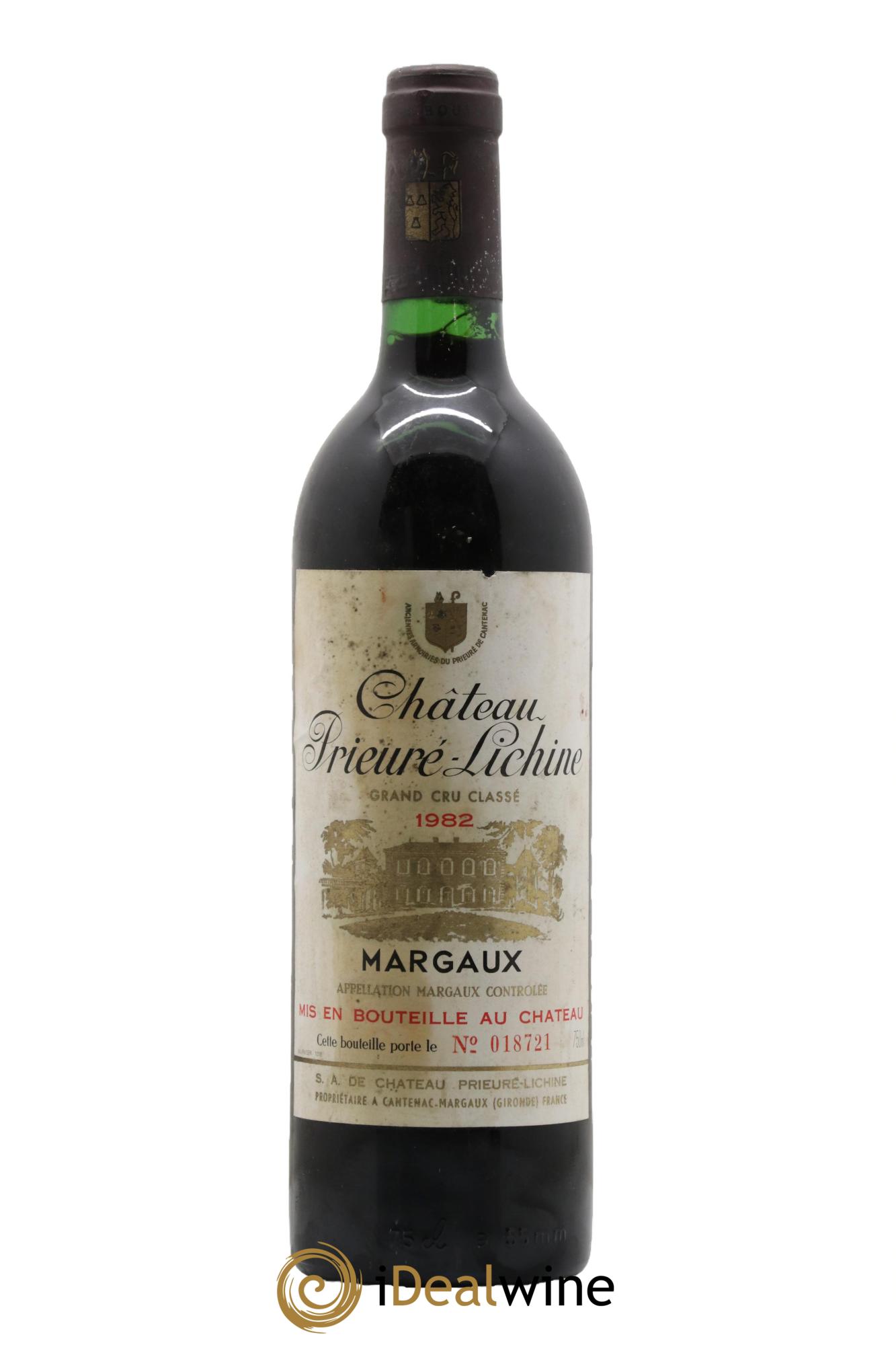 Château Prieuré Lichine 4ème Grand Cru Classé 1982 - Posten von 1 Flasche - 0