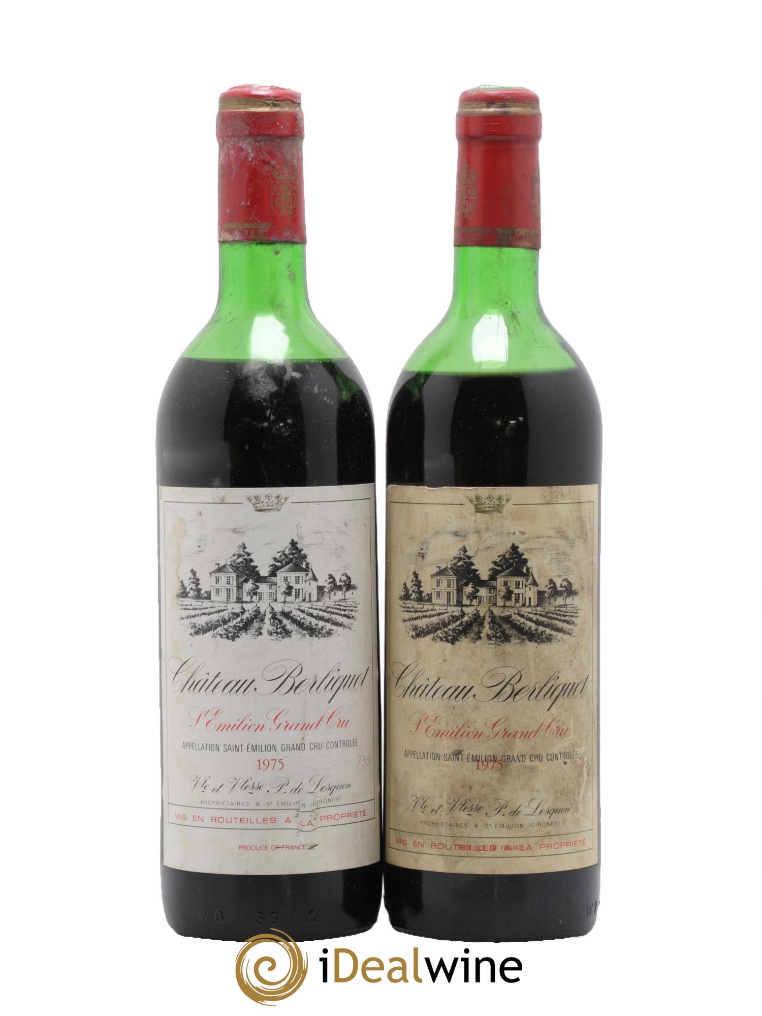 Château Berliquet Grand Cru Classé 1975 - Posten von 2 Flaschen - 0