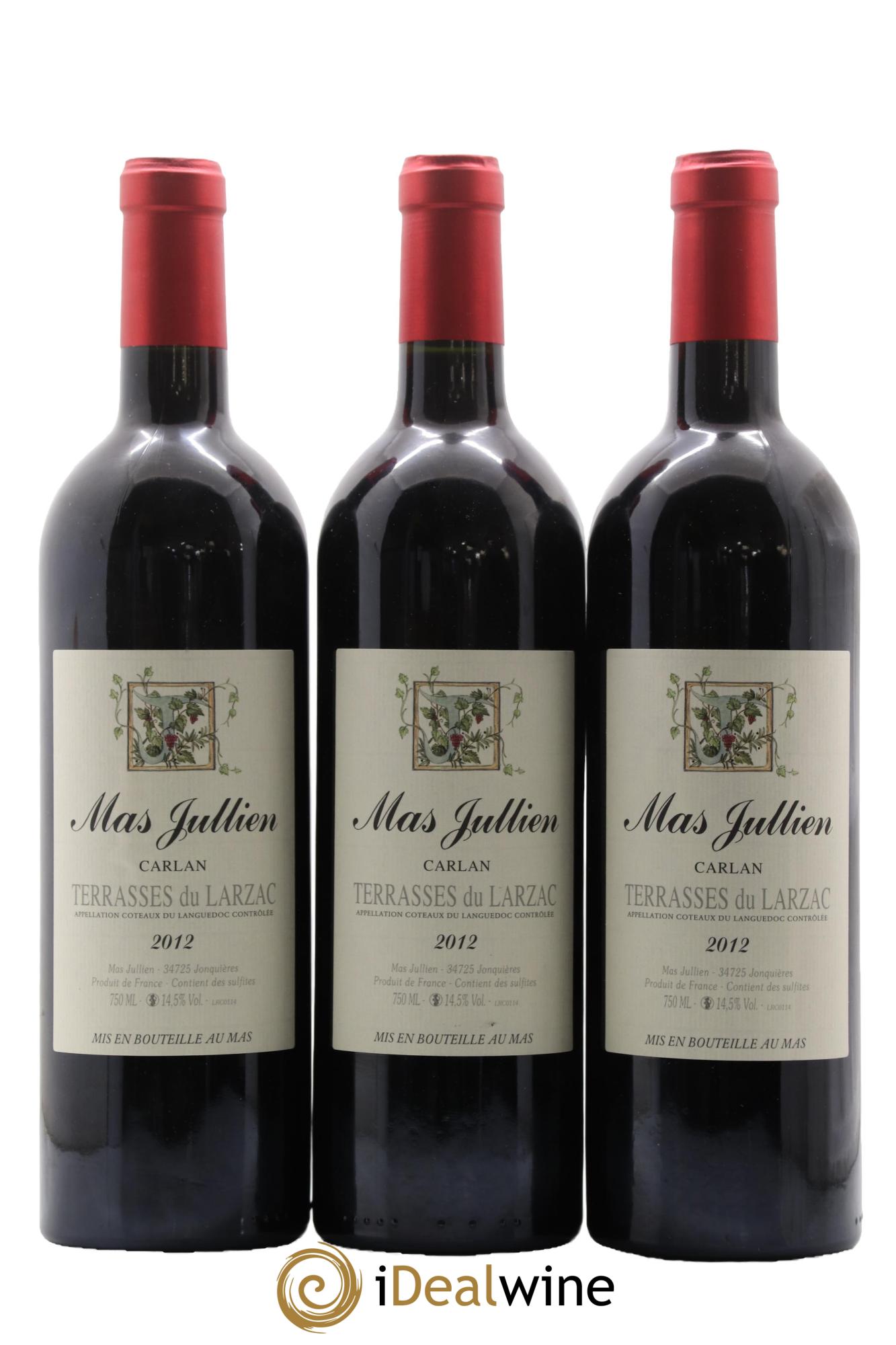 Coteaux du Languedoc - Terrasses du Larzac Mas Jullien Carlan Olivier Jullien 2012 - Lot de 3 bouteilles - 0