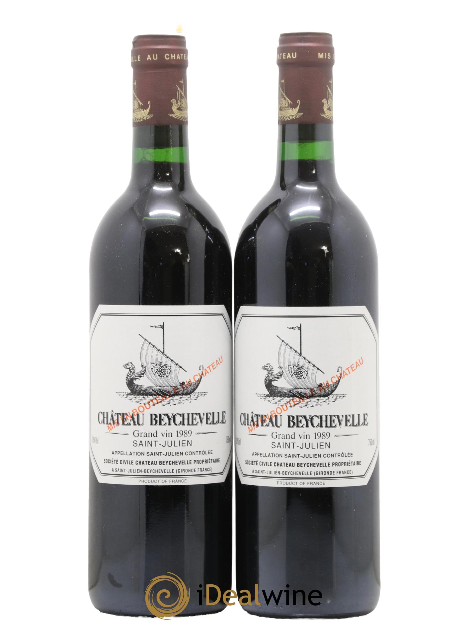 Château Beychevelle 4ème Grand Cru Classé 1989 - Lot de 2 bouteilles - 0