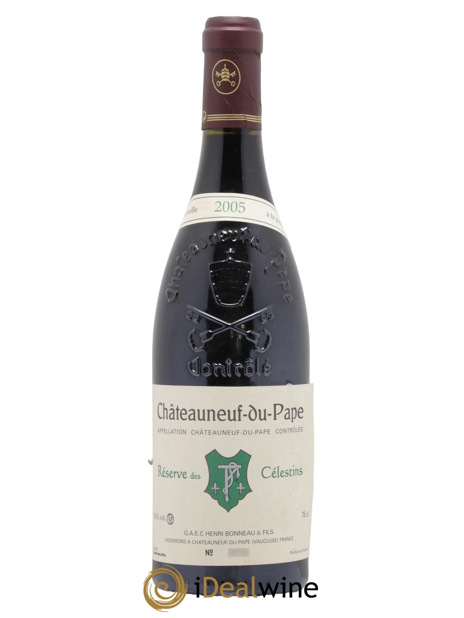 Châteauneuf-du-Pape Réserve des Célestins Henri Bonneau & Fils 2005 - Posten von 1 Flasche - 0