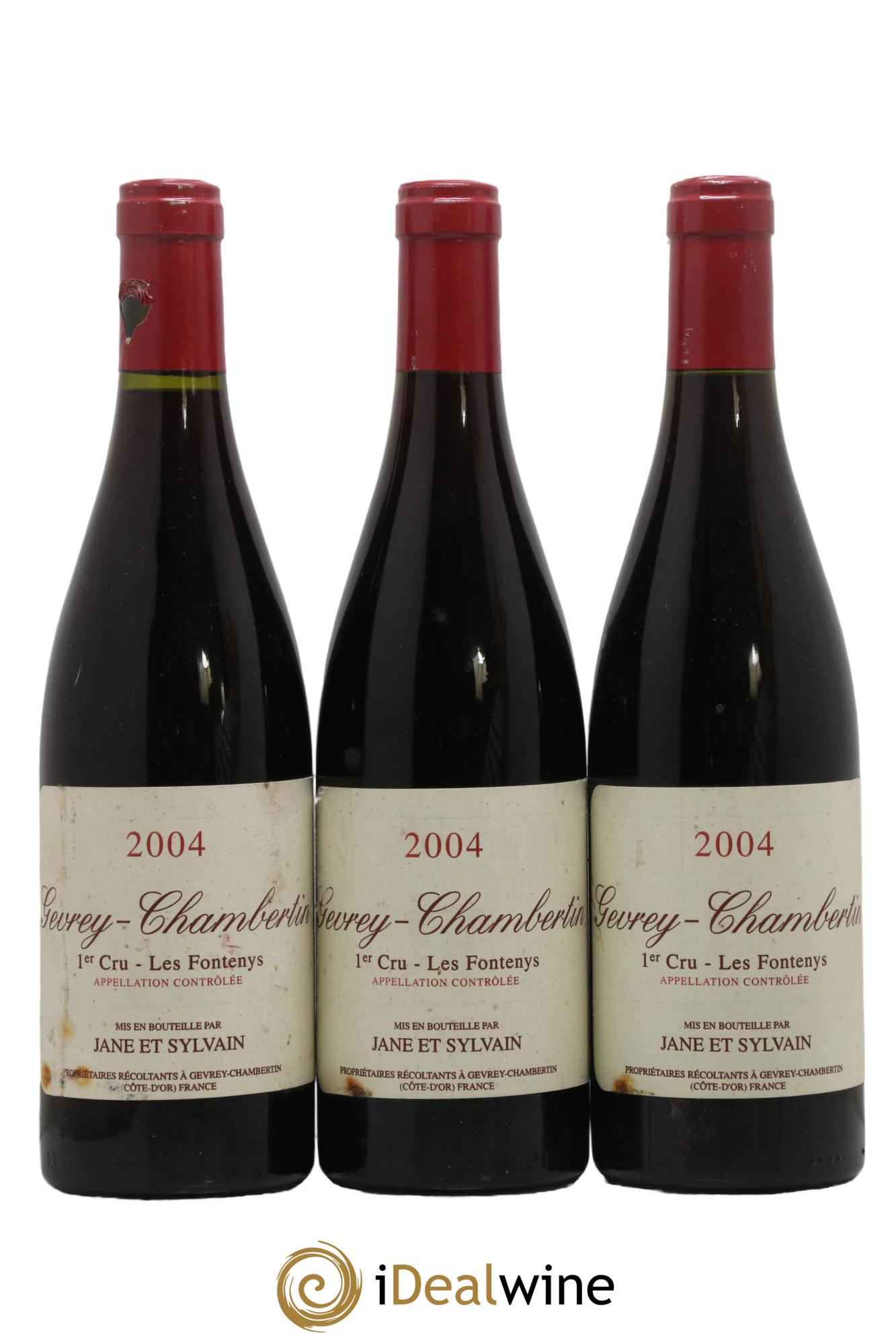 Gevrey-Chambertin 1er Cru Les Fontenys Domaine Jane et Sylvain 2004 - Posten von 3 Flaschen - 0