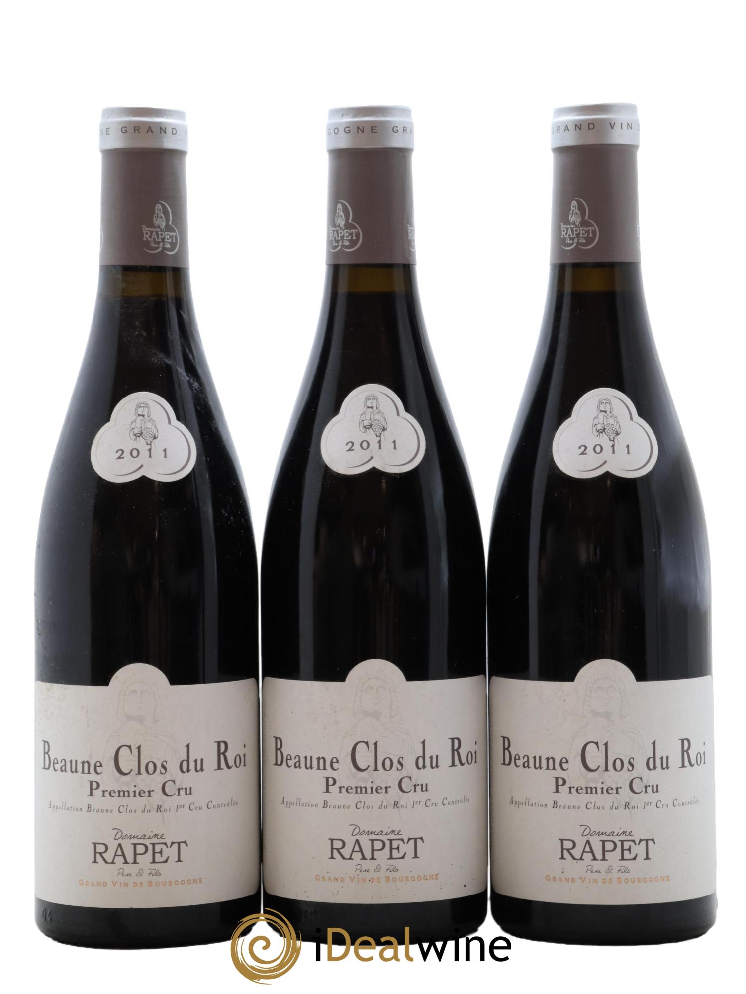 Beaune 1er Cru Clos du Roi Rapet Père & Fils 2011 - Lot of 3 bottles - 0