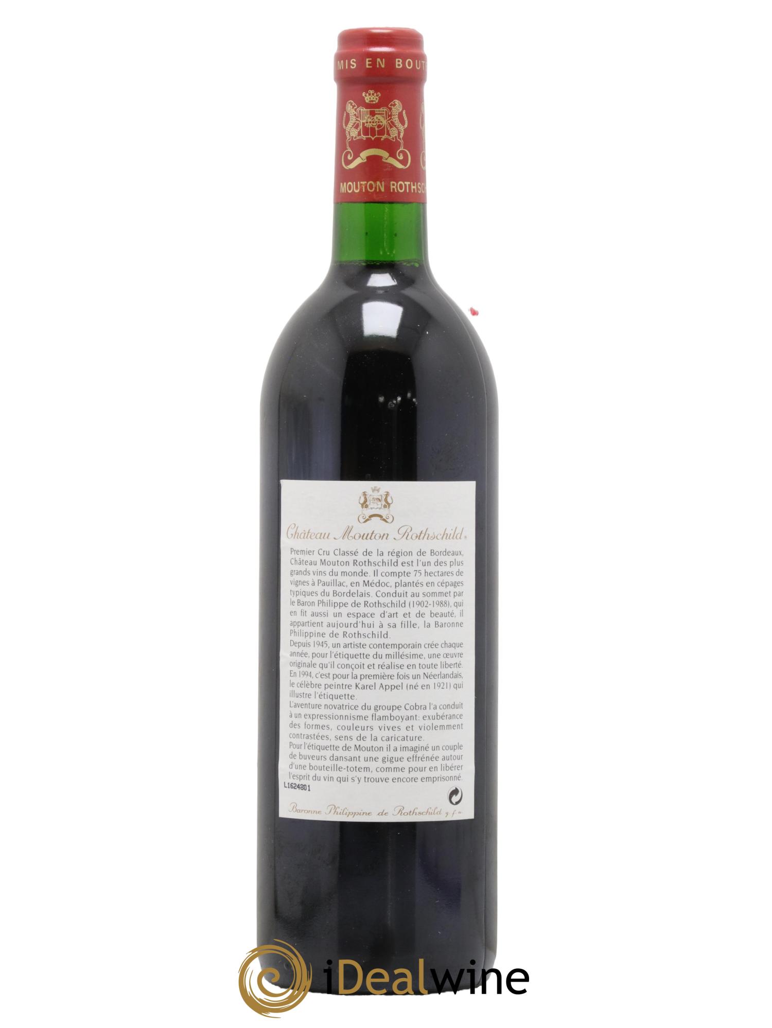 Château Mouton Rothschild 1er Grand Cru Classé  1994 - Posten von 1 Flasche - 1