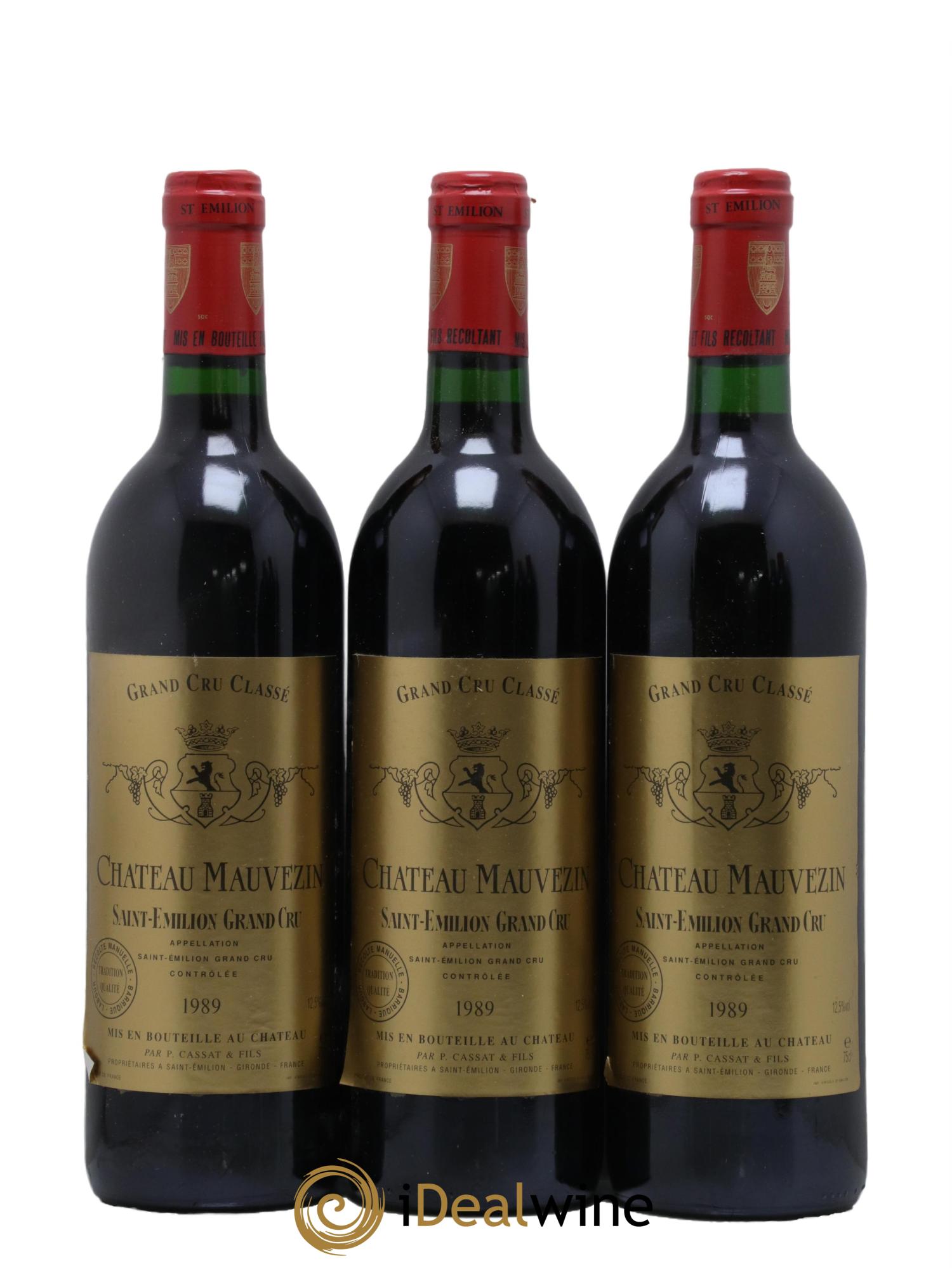 Château Mauvezin 1989 - Lot de 3 bouteilles - 0