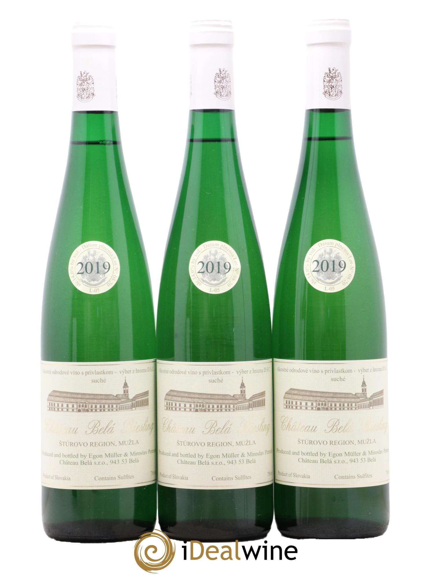 Vins Etrangers Slovaquie Sturovo Region Muzla Château Bela Riesling Egon Muller & Miroslav Petrech 2019 - Lot de 3 bouteilles - 0