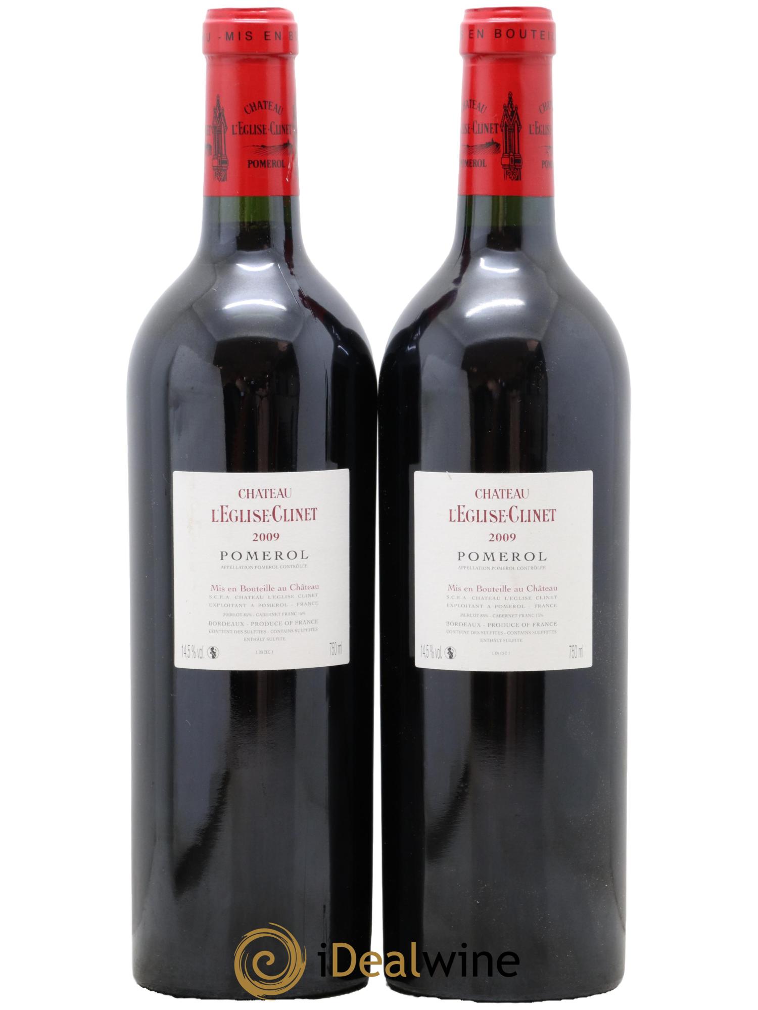 Château l' Église Clinet  2009 - Lot of 2 bottles - 1