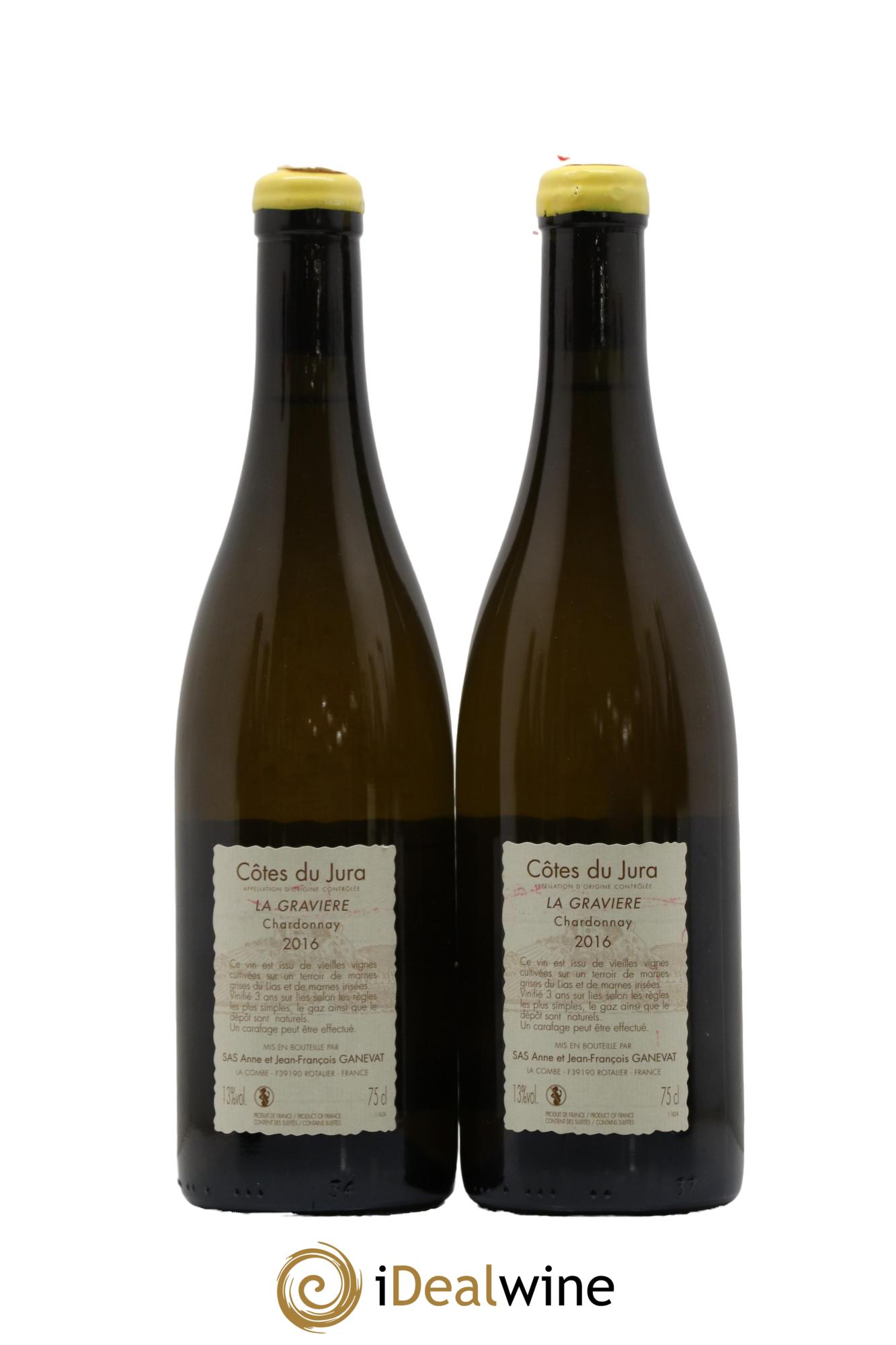 Côtes du Jura La Gravière Anne et Jean François Ganevat 2016 - Lot of 2 bottles - 1