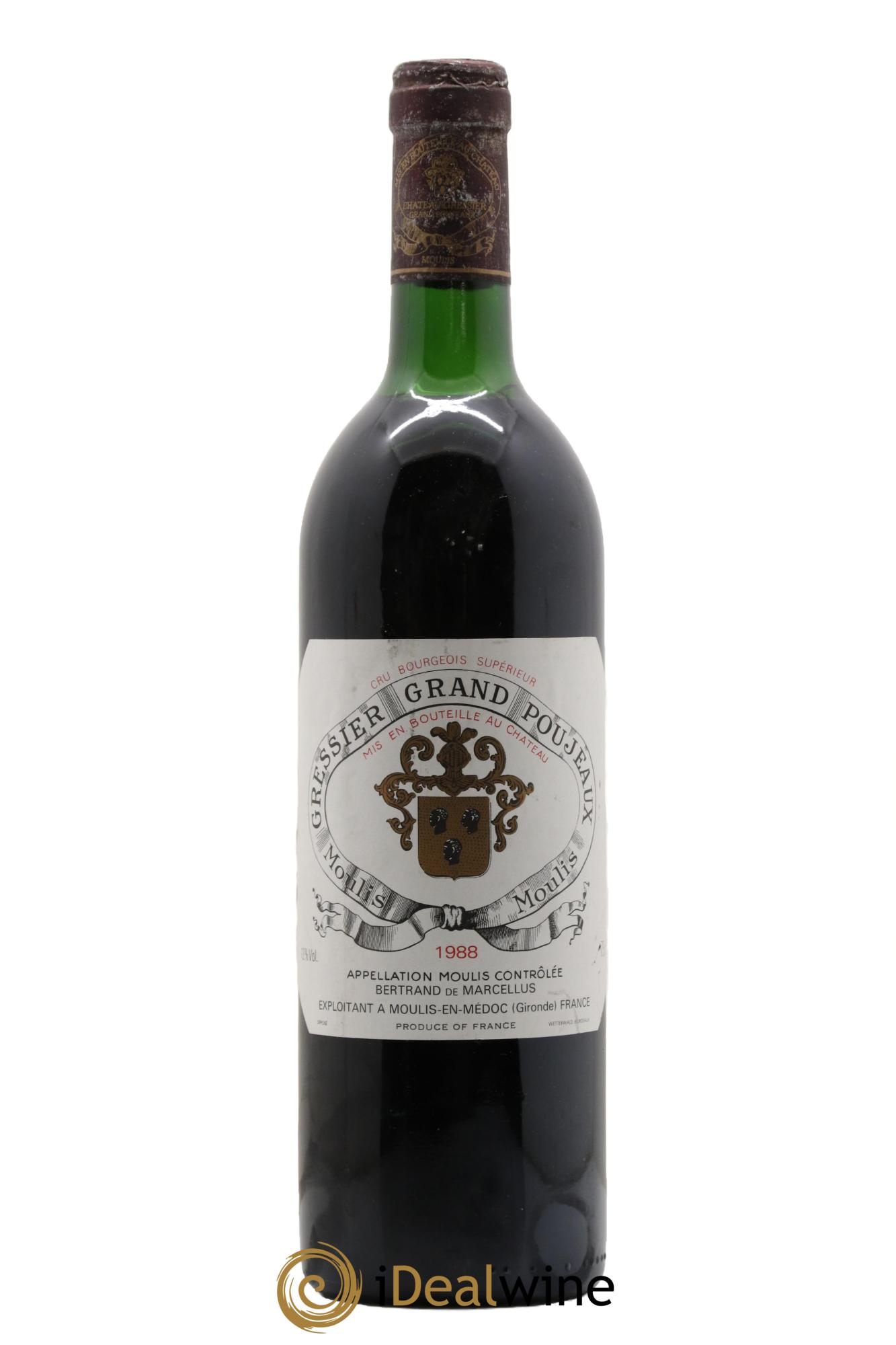 Château Gressier Grand Poujeaux Cru Bourgeois 1988 - Posten von 1 Flasche - 0