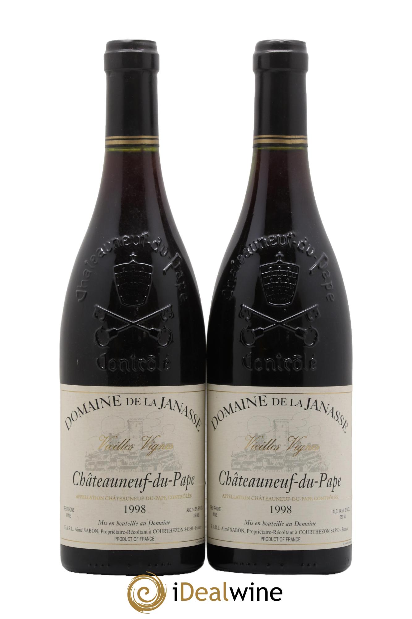 Châteauneuf-du-Pape Cuvée Vieilles Vignes La Janasse (Domaine de) 1998 - Lot of 2 bottles - 0