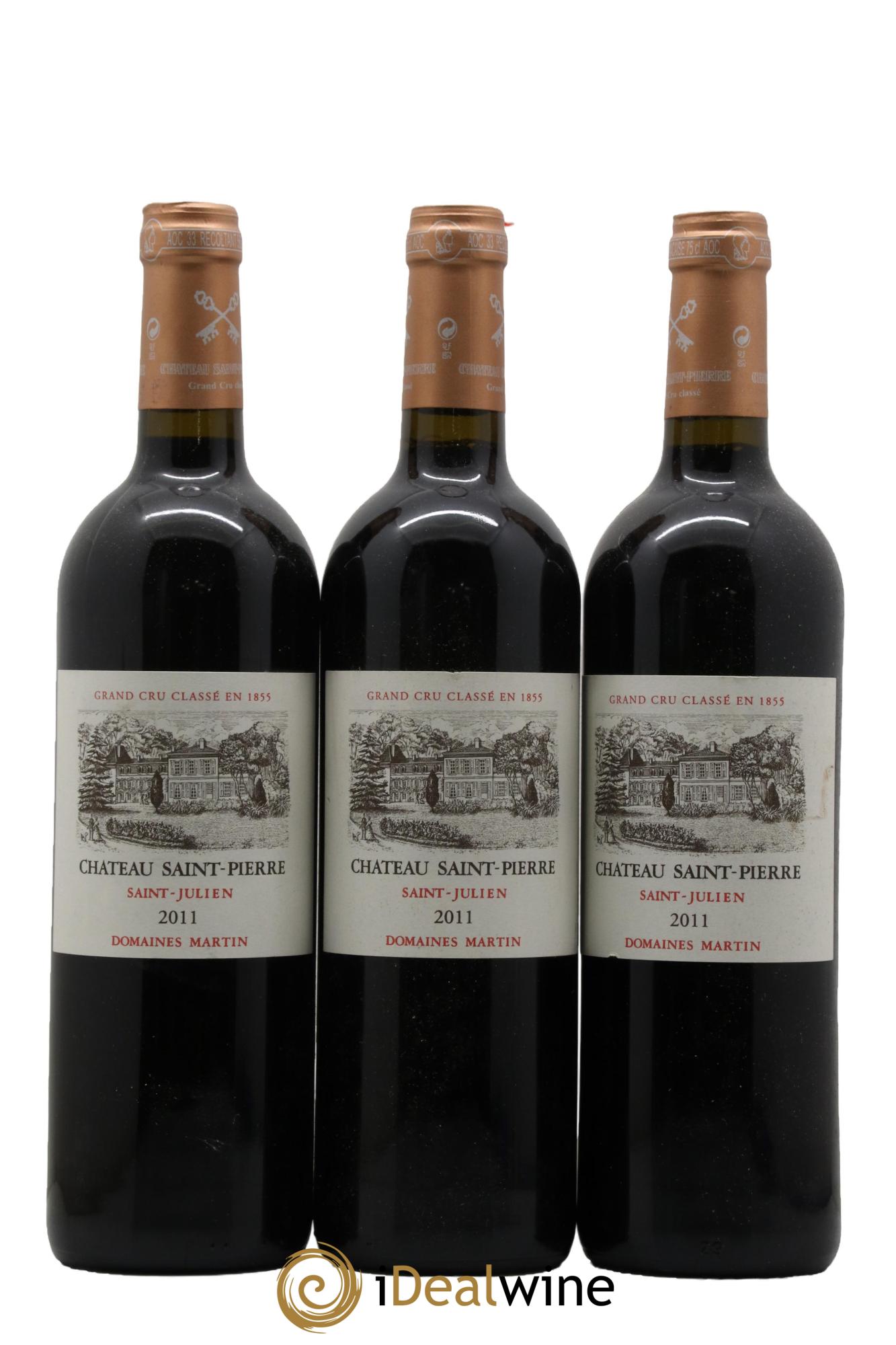 Château Saint-Pierre 4ème Grand Cru Classé 2011 - Posten von 3 Flaschen - 0