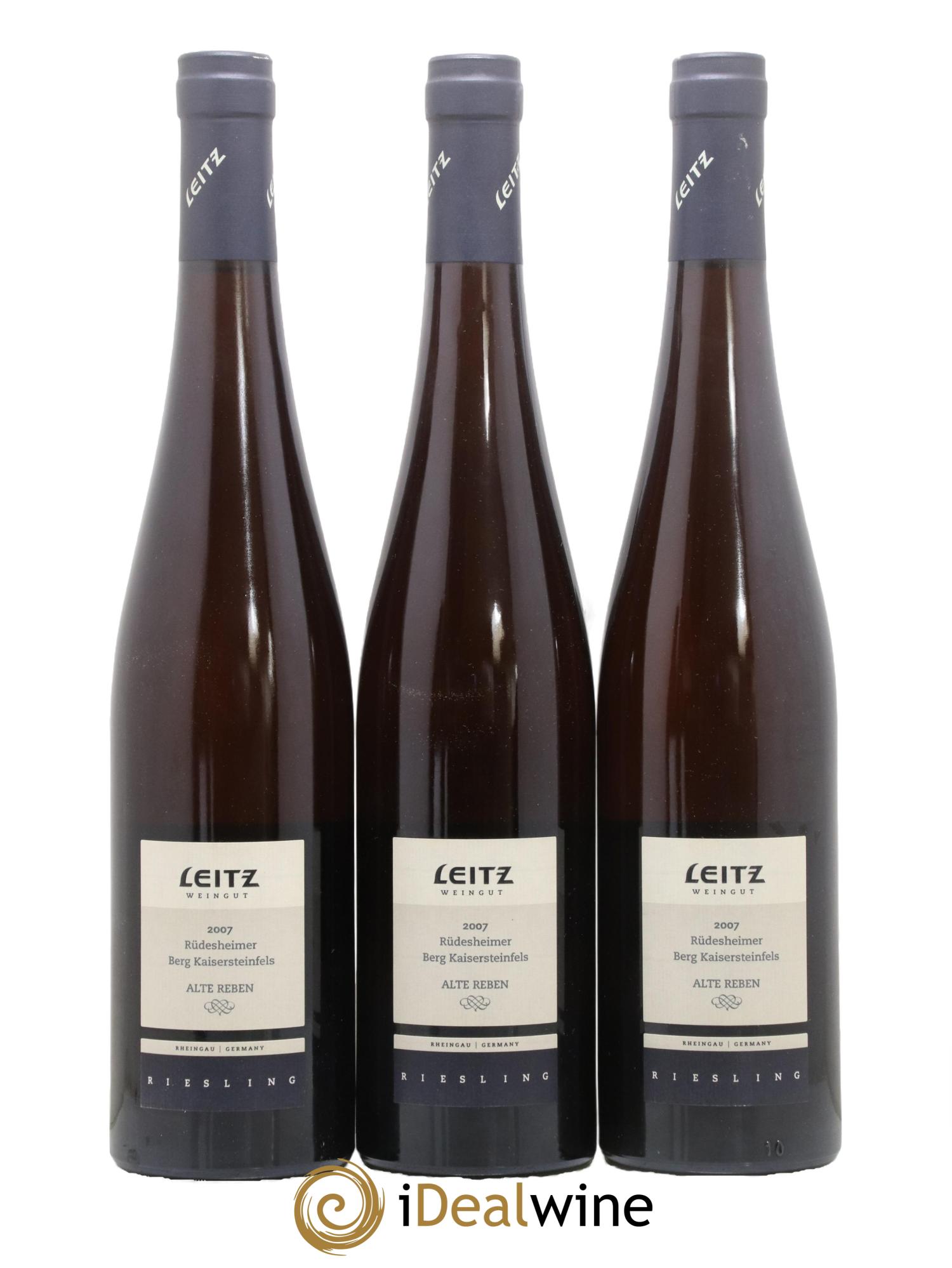 Allemagne Rheingau Rudesheimer Berg Kaisersteinfels Alte Reben Riesling Leitz 2007 - Lot de 3 bouteilles - 0