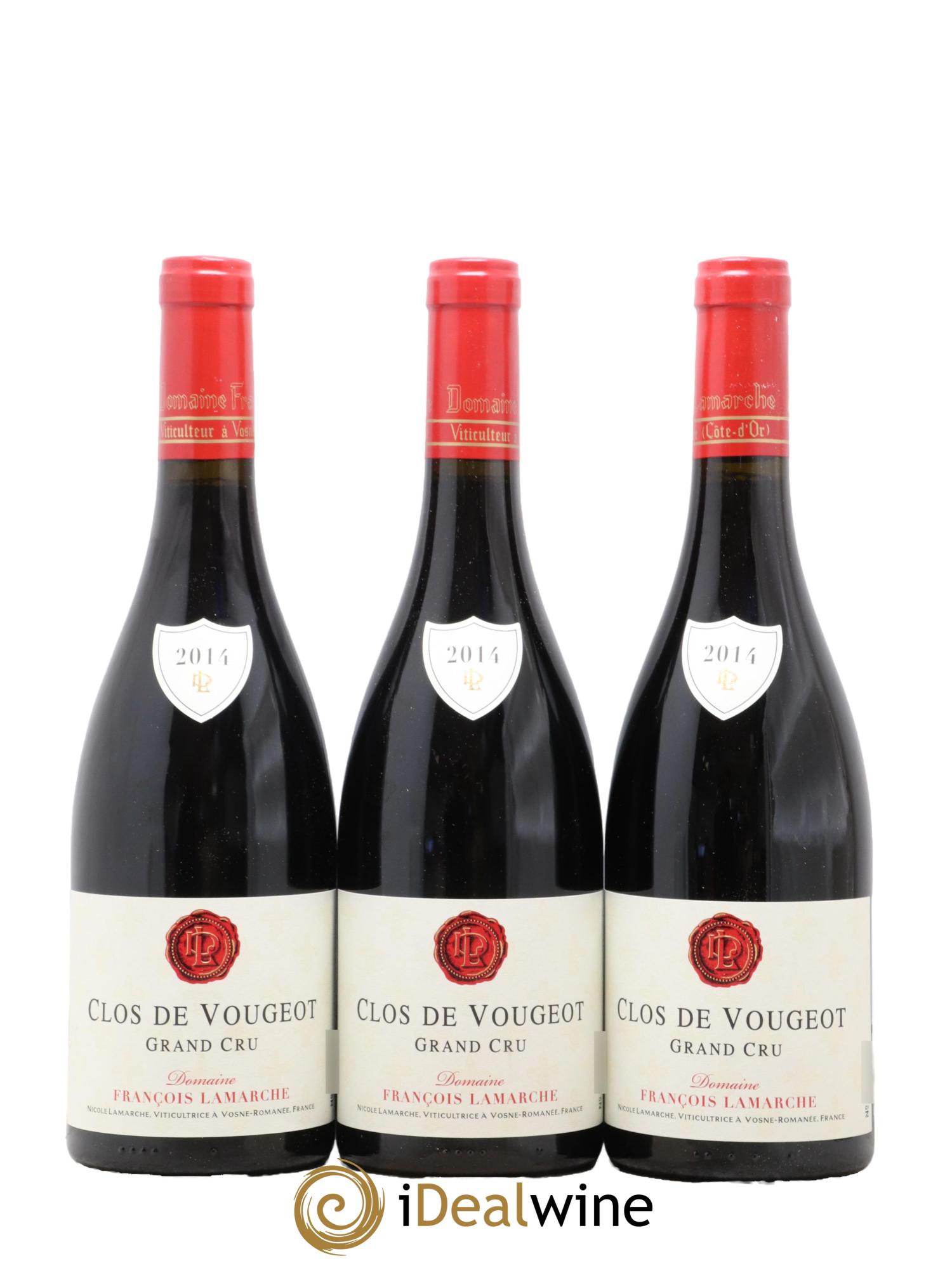 Clos de Vougeot Grand Cru Lamarche (Domaine) 2014 - Lot of 3 bottles - 0