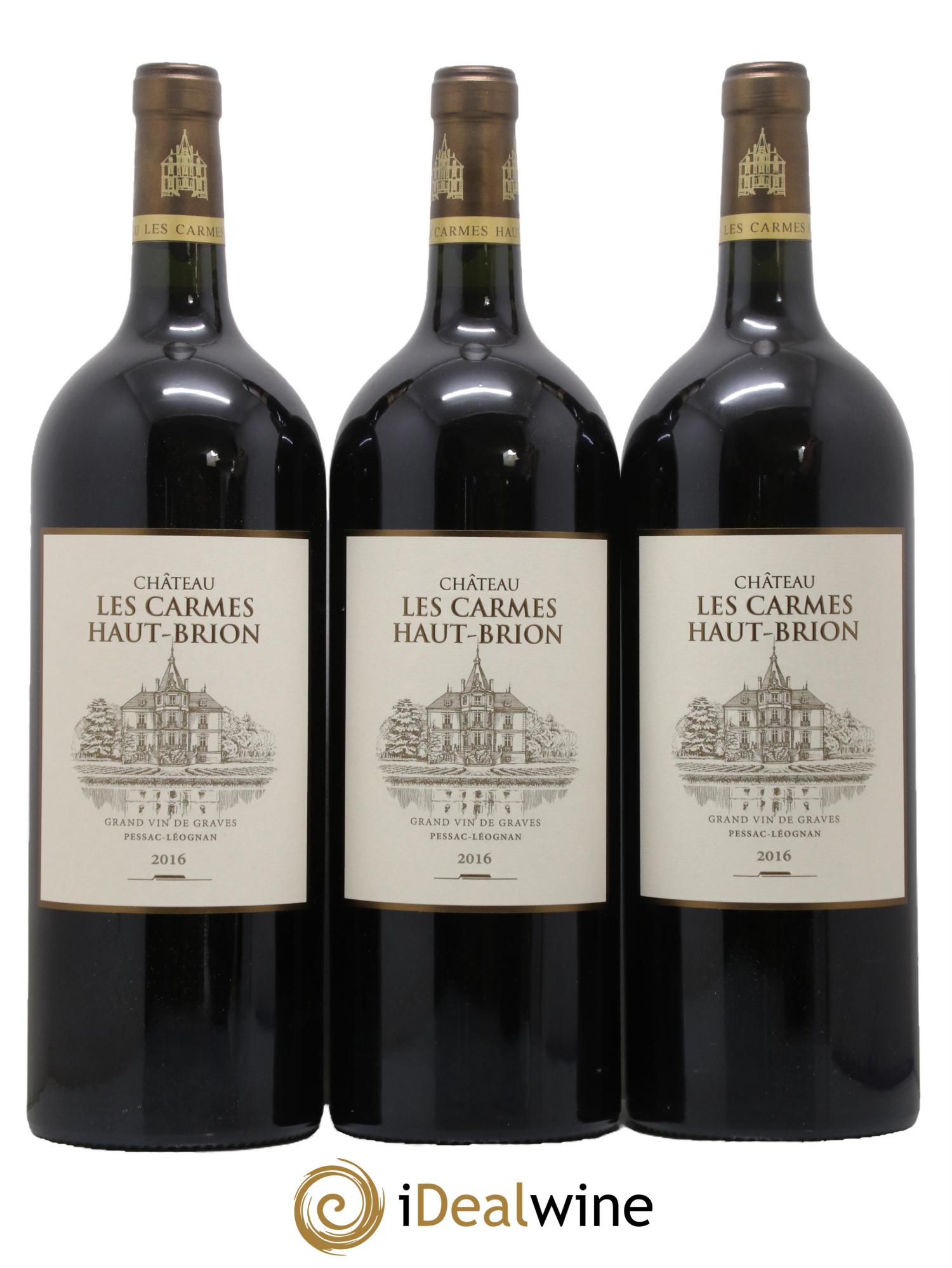 Château Les Carmes Haut-Brion 2016 - Lot of 3 magnums - 0