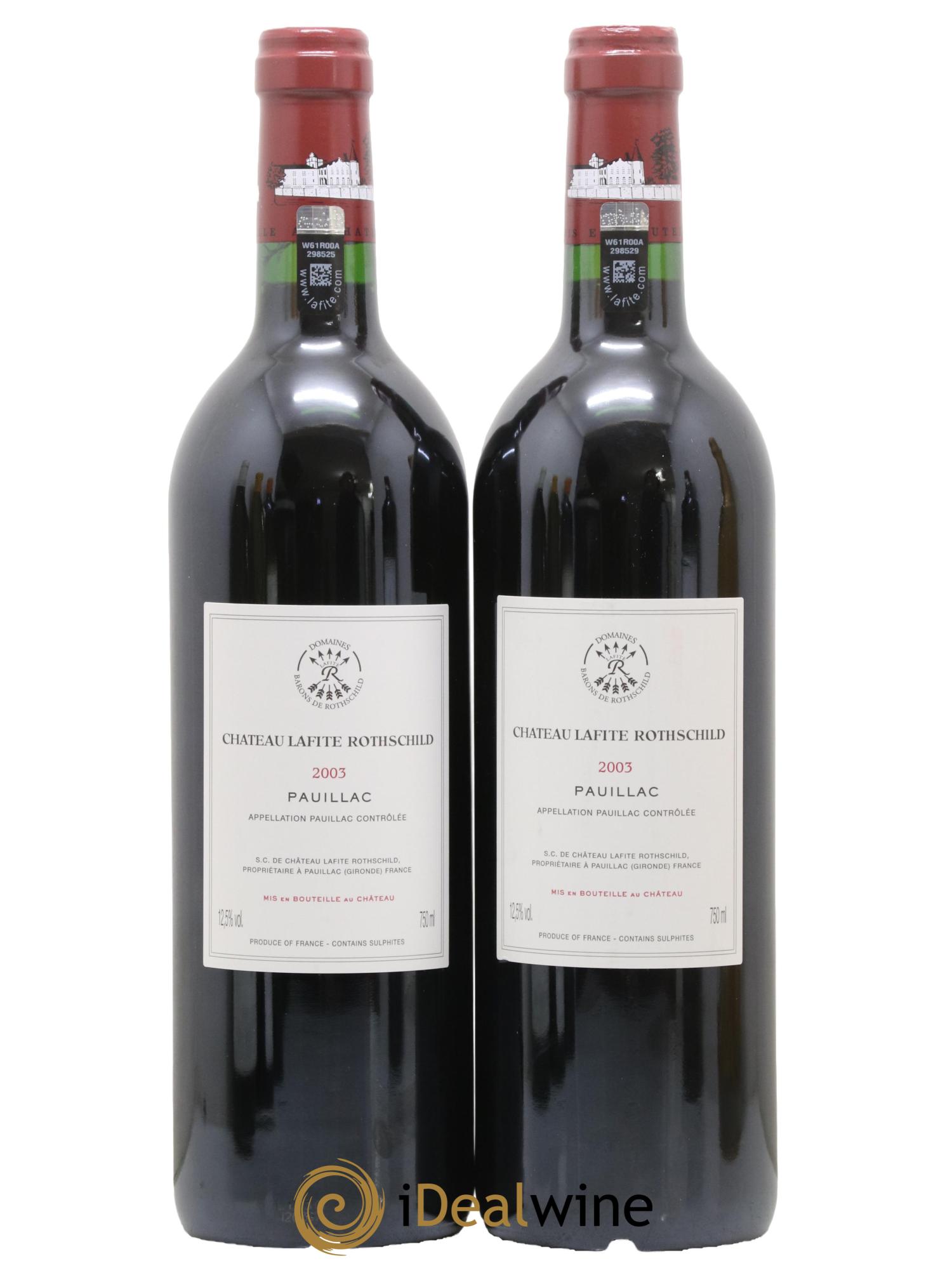 Château Lafite Rothschild 1er Grand Cru Classé 2003 - Posten von 2 Flaschen - 1