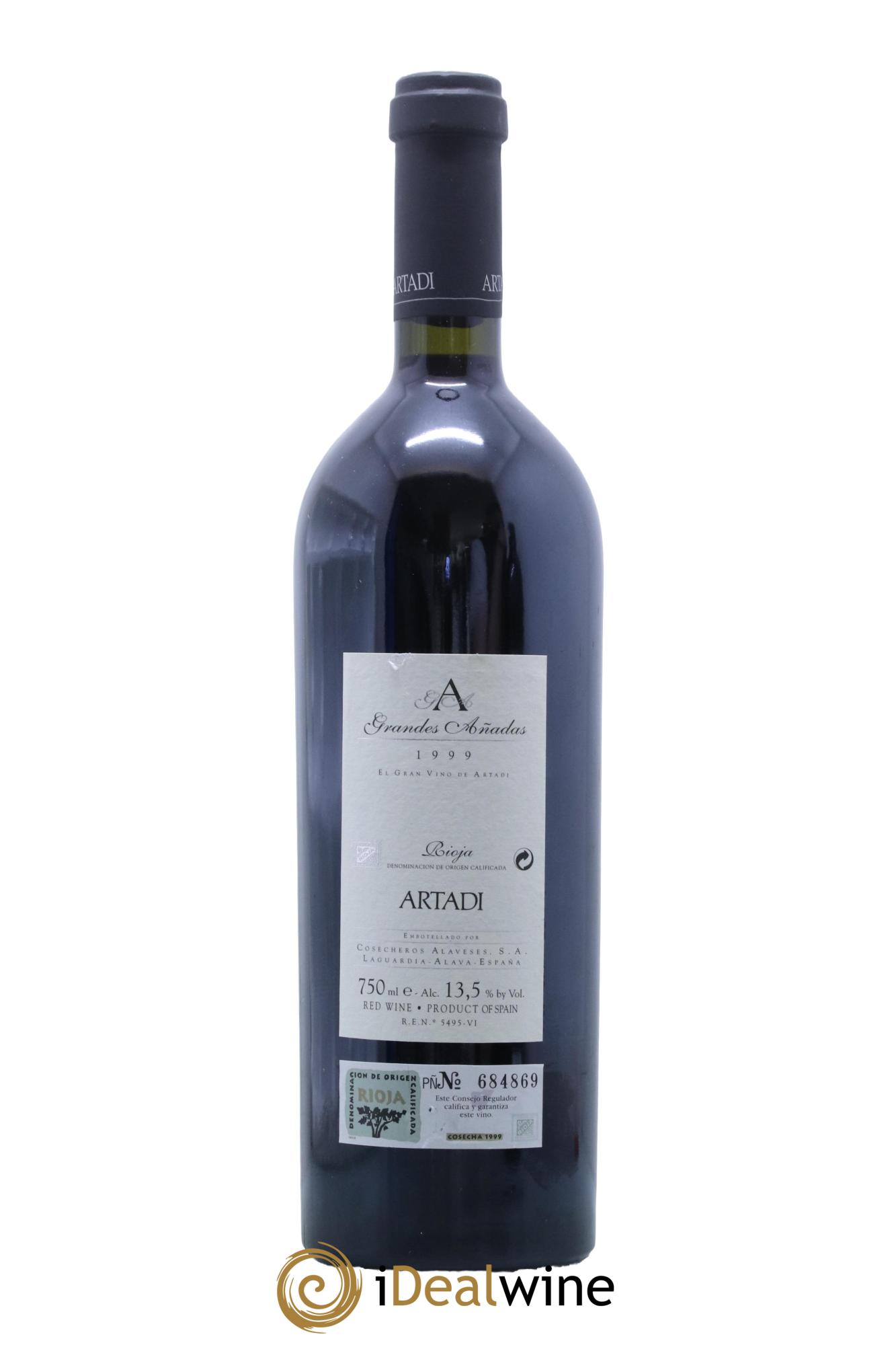 Rioja DOCA Artadi Grandes Anadas El Gran Vino Artadi 1999 - Posten von 1 Flasche - 1