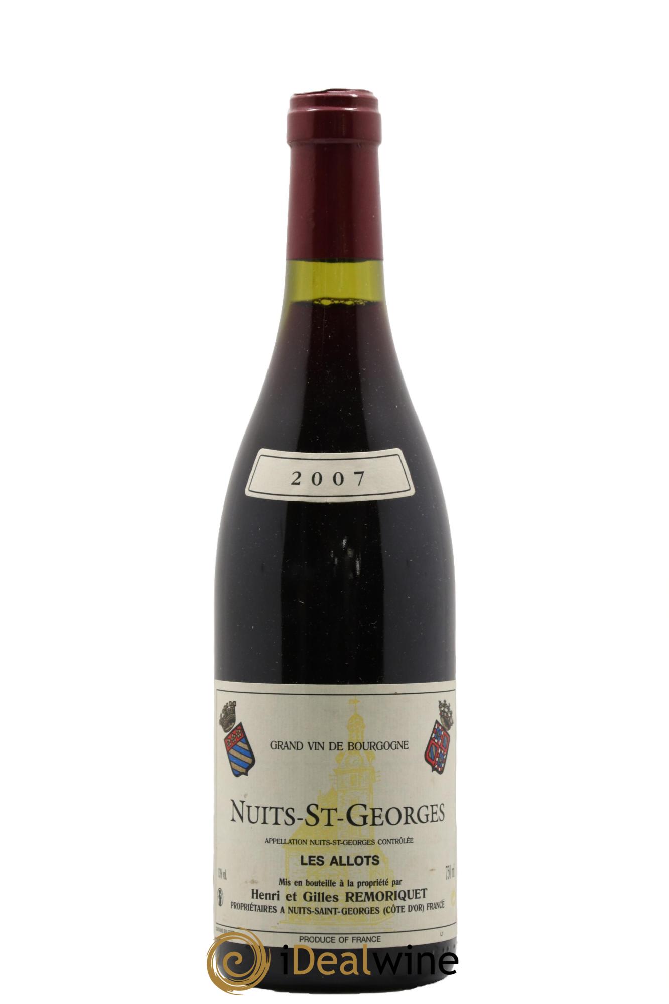 Nuits Saint-Georges Les Allots Gilles Remoriquet 2007 - Lotto di 1 bottiglia - 0