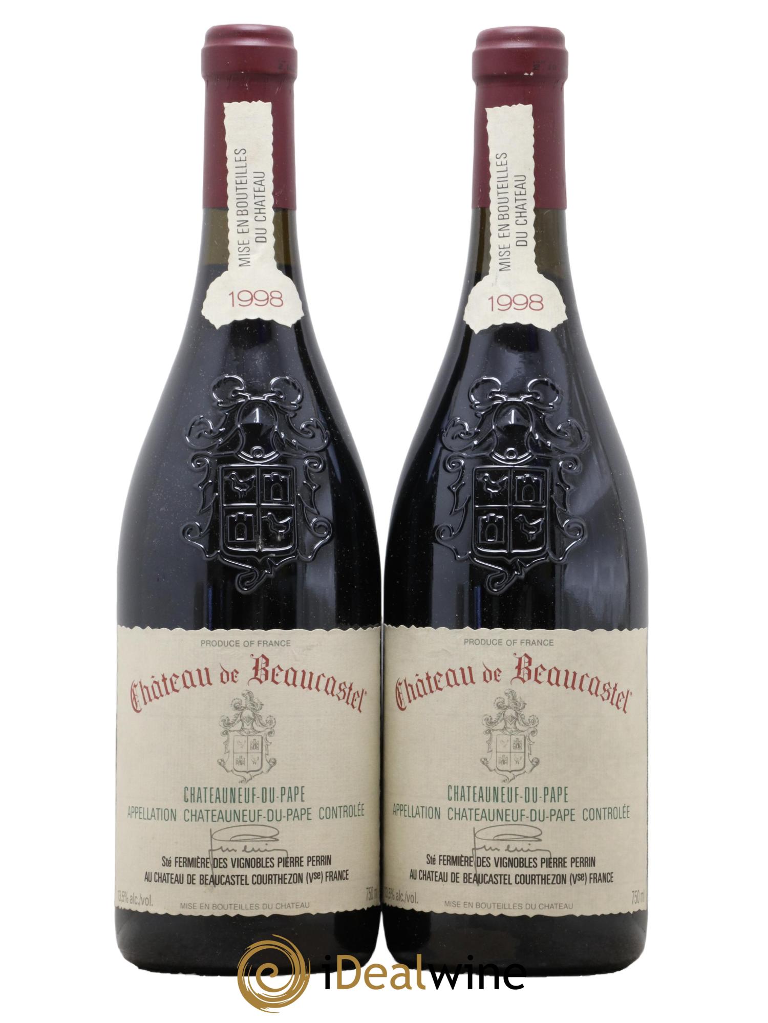 Châteauneuf-du-Pape Château de Beaucastel Famille Perrin 1998 - Lotto di 2 bottiglie - 0