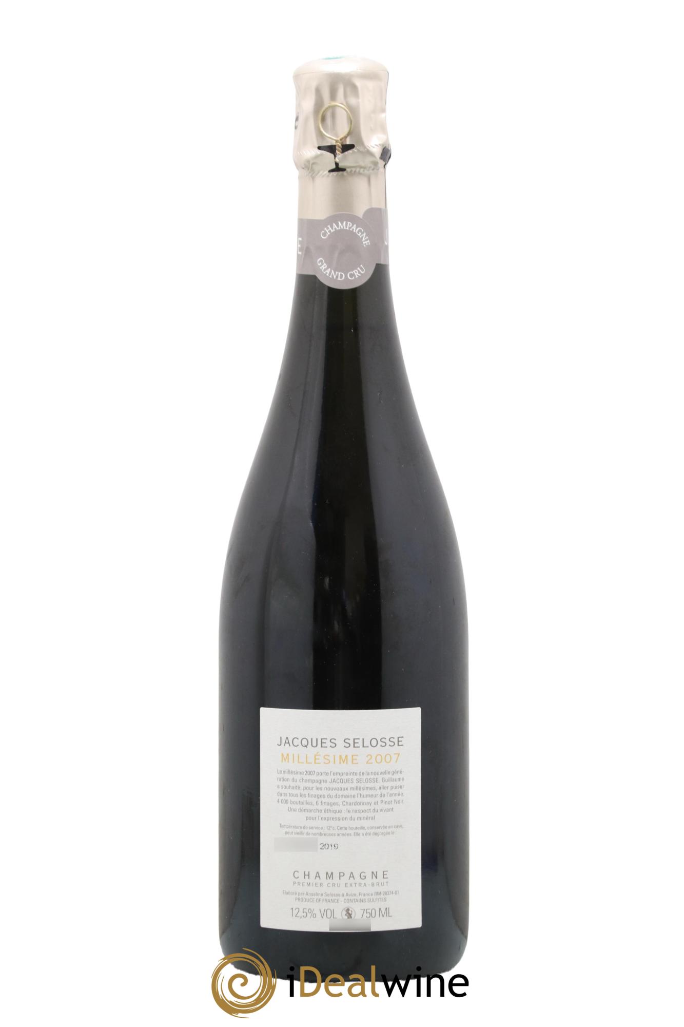 Extra-Brut 1er Cru Millésimé Jacques Selosse 2007 - Lotto di 1 bottiglia - 1