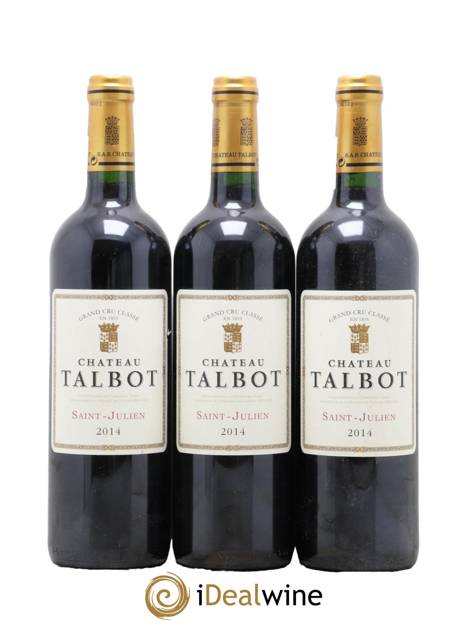 Château Talbot 4ème Grand Cru Classé 2014 - Posten von 3 Flaschen - 0