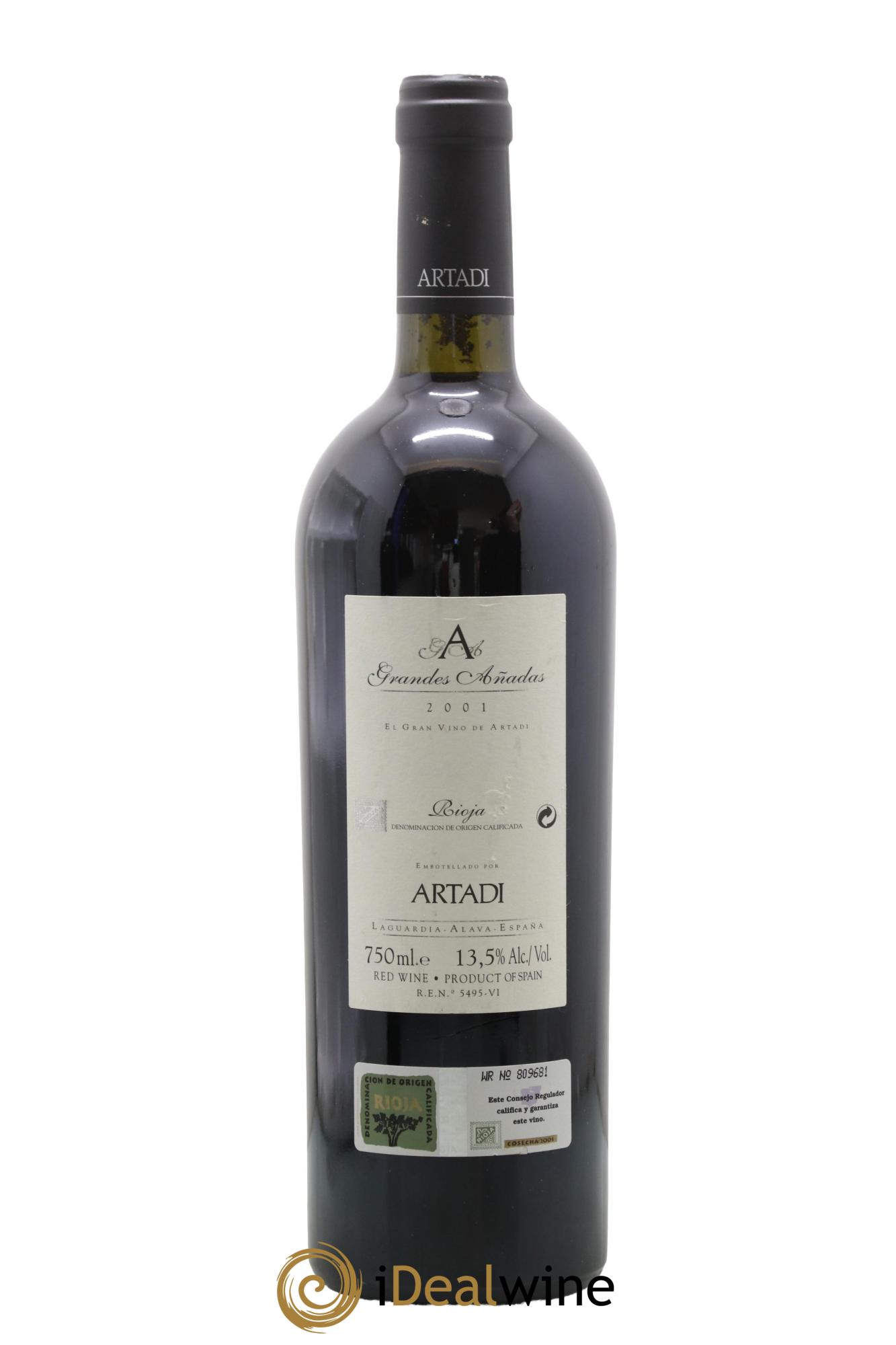 Rioja DOCA Grandes Anadas Domaine Artadi 2001 - Posten von 1 Flasche - 1