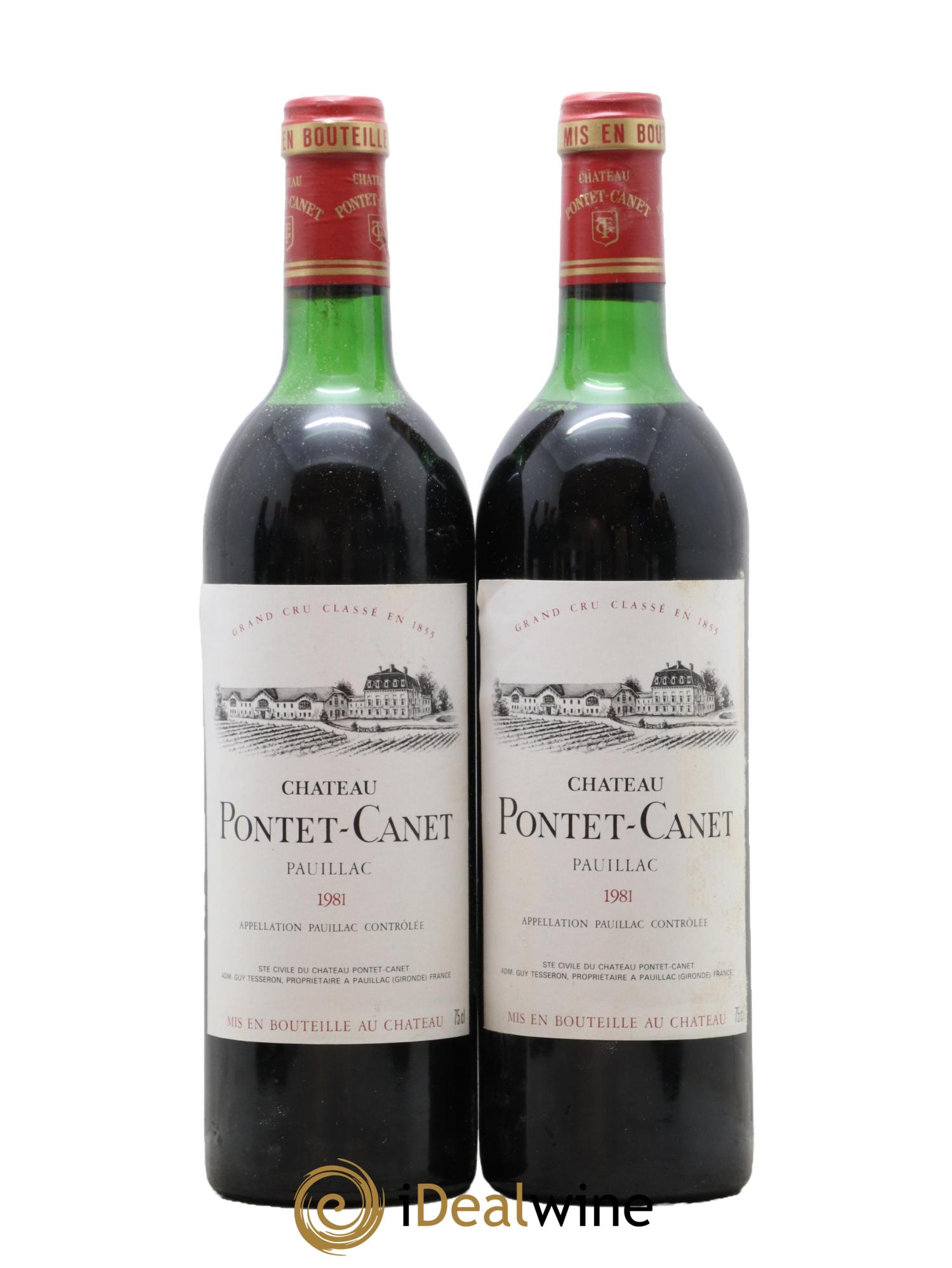 Château Pontet Canet 5ème Grand Cru Classé 1981 - Lot de 2 bouteilles - 0