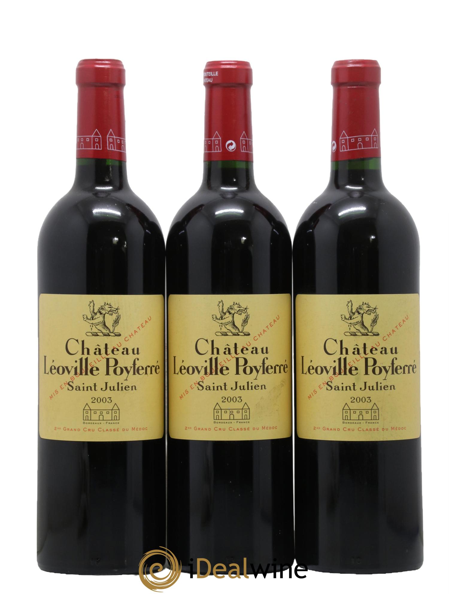 Château Léoville Poyferré 2ème Grand Cru Classé 2003 - Lot de 3 bouteilles - 0