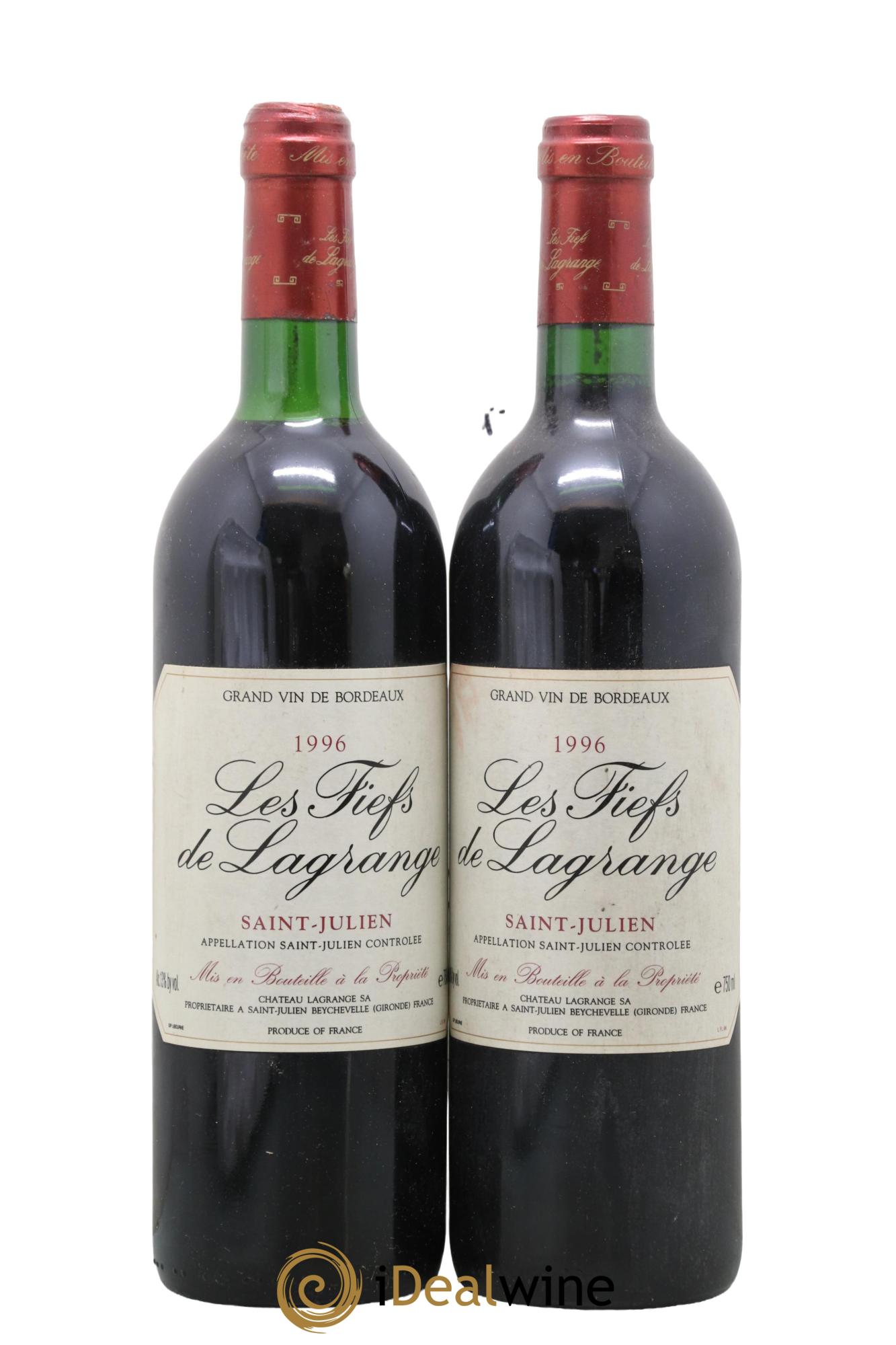 Les Fiefs de Lagrange Second Vin 1996 - Lot de 2 bouteilles - 0