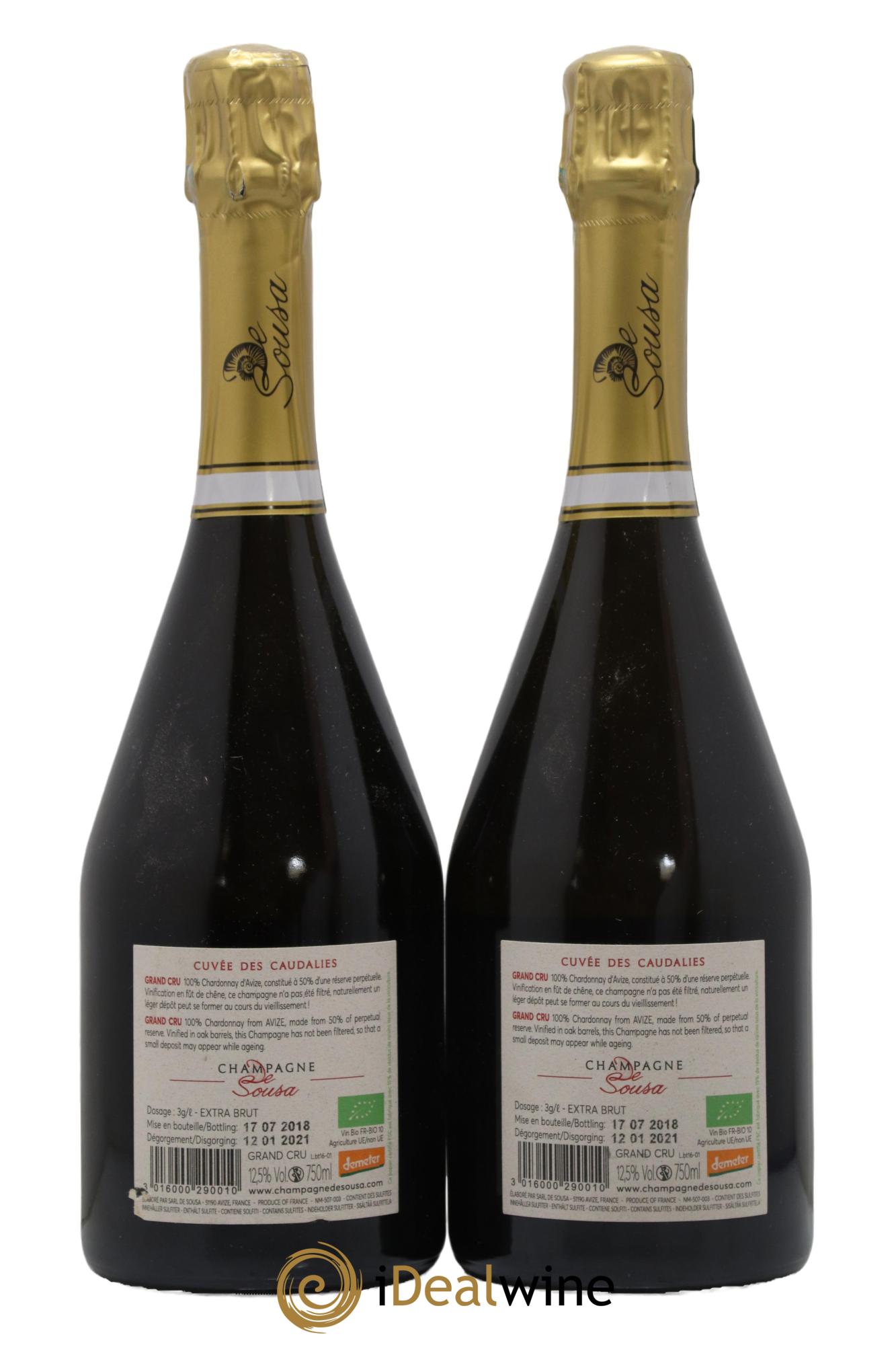 Cuvée des Caudalies Grand Cru Extra Brut De Sousa  - Lot of 2 bottles - 1