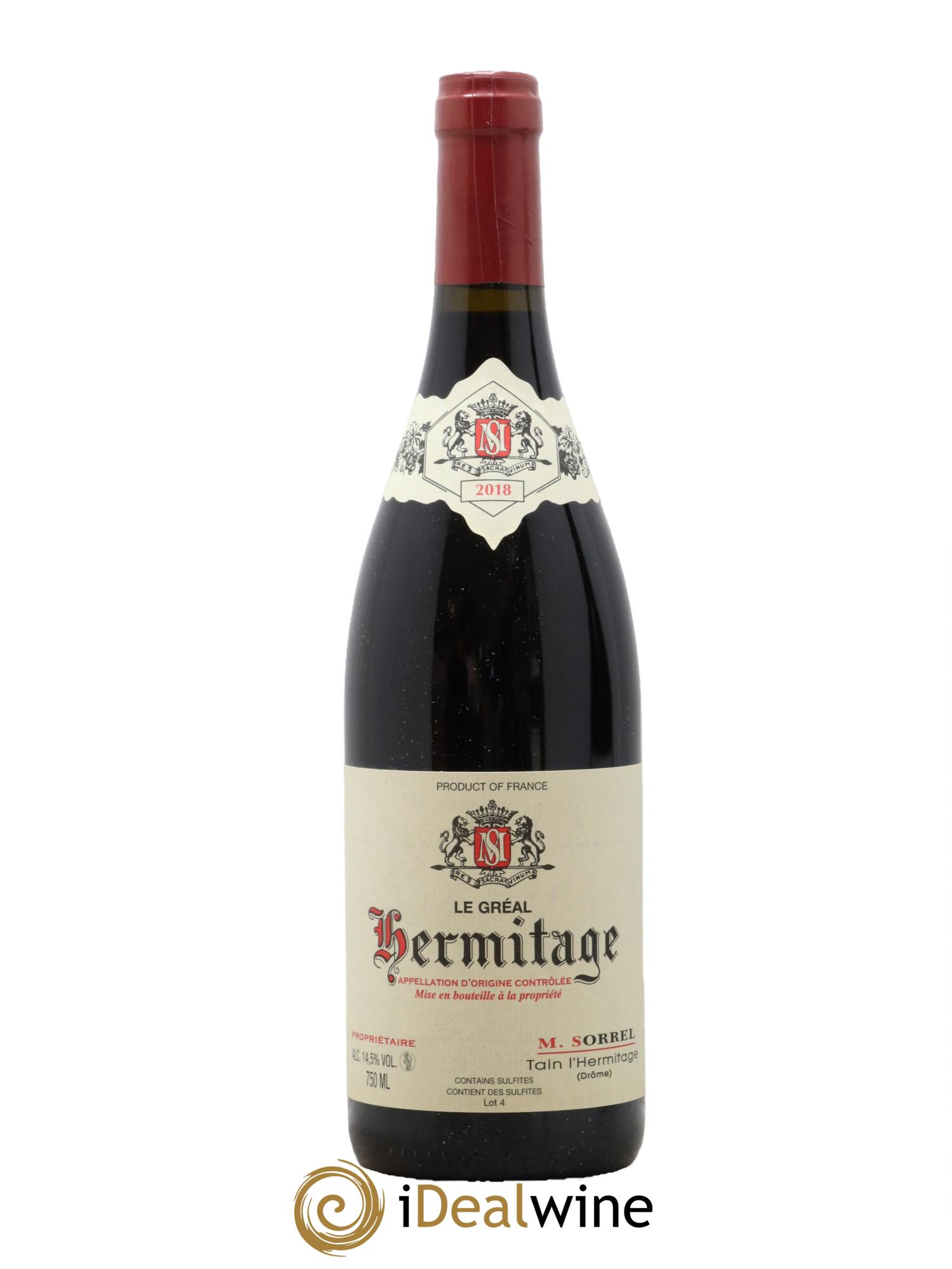 Hermitage Le Gréal Marc Sorrel  2018 - Lot de 1 bouteille - 0