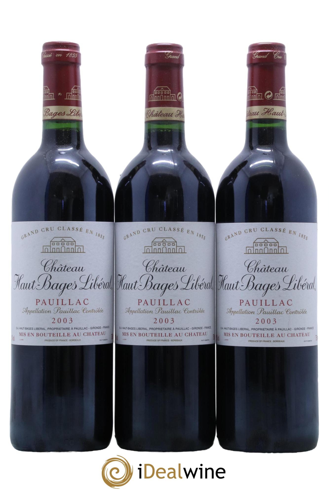 Château Haut Bages Libéral 5ème Grand Cru Classé  2003 - Lot de 12 bouteilles - 1