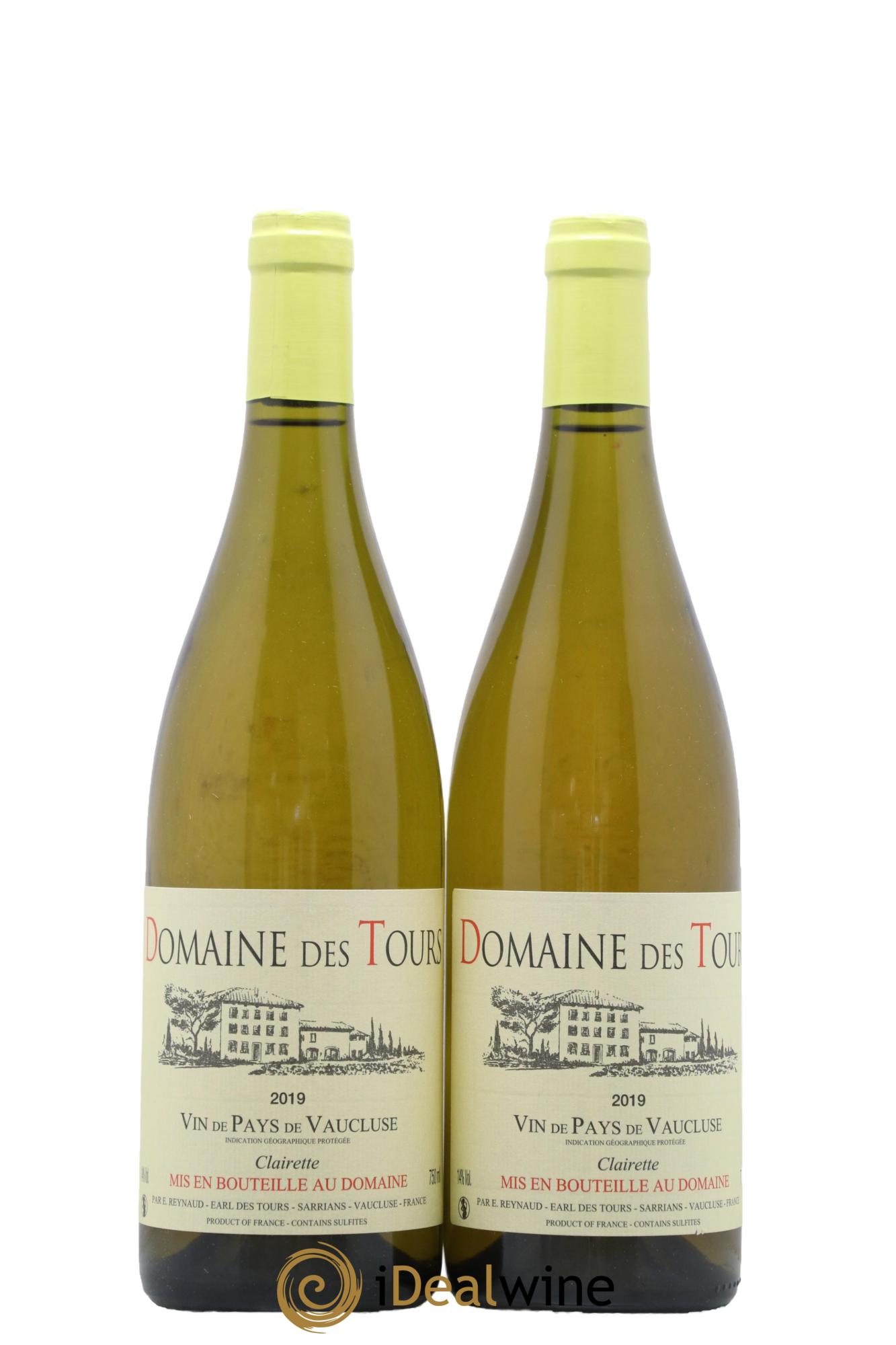 IGP Vaucluse (Vin de Pays de Vaucluse) Domaine des Tours Clairette Emmanuel Reynaud 2019 - Lot de 2 bouteilles - 0